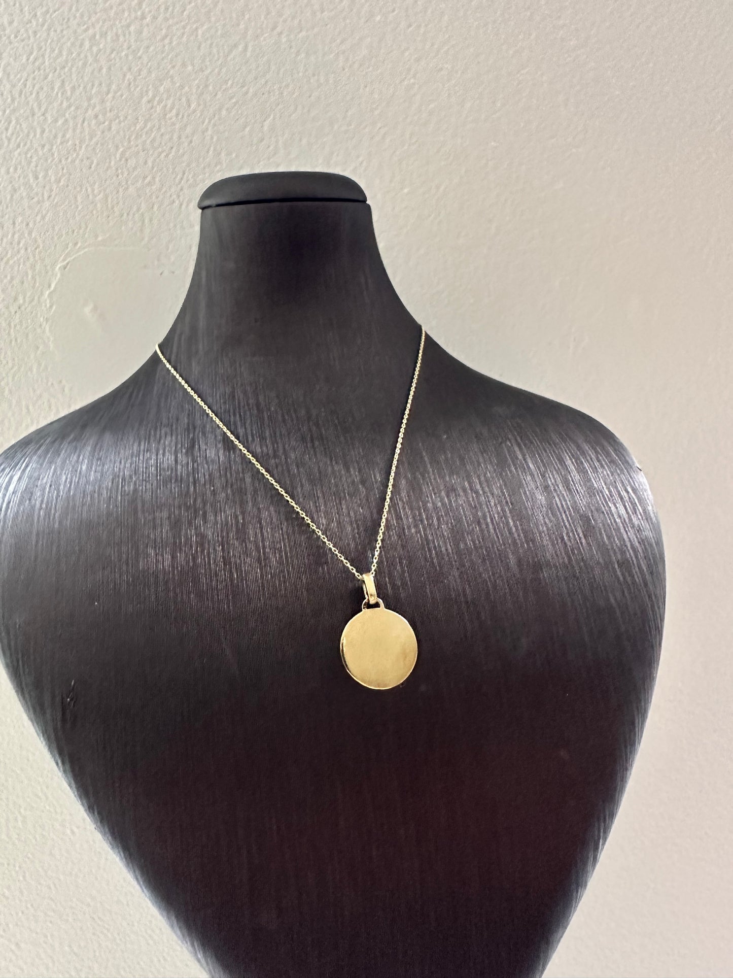 14k Gouden Ketting met Plaat Hanger