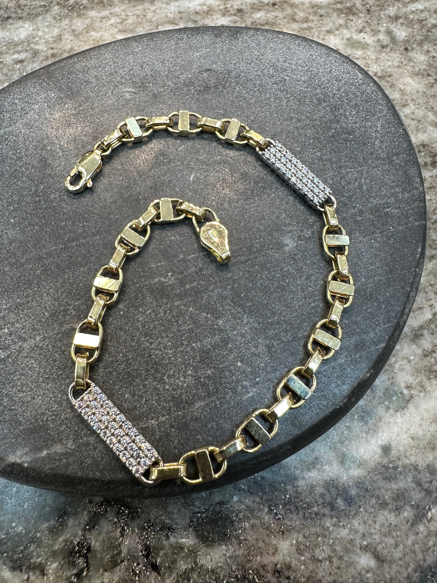 Prachtige 14K Gouden Kingsly Armband – 20 cm | 4,5 mm | Iced met Zirkonia