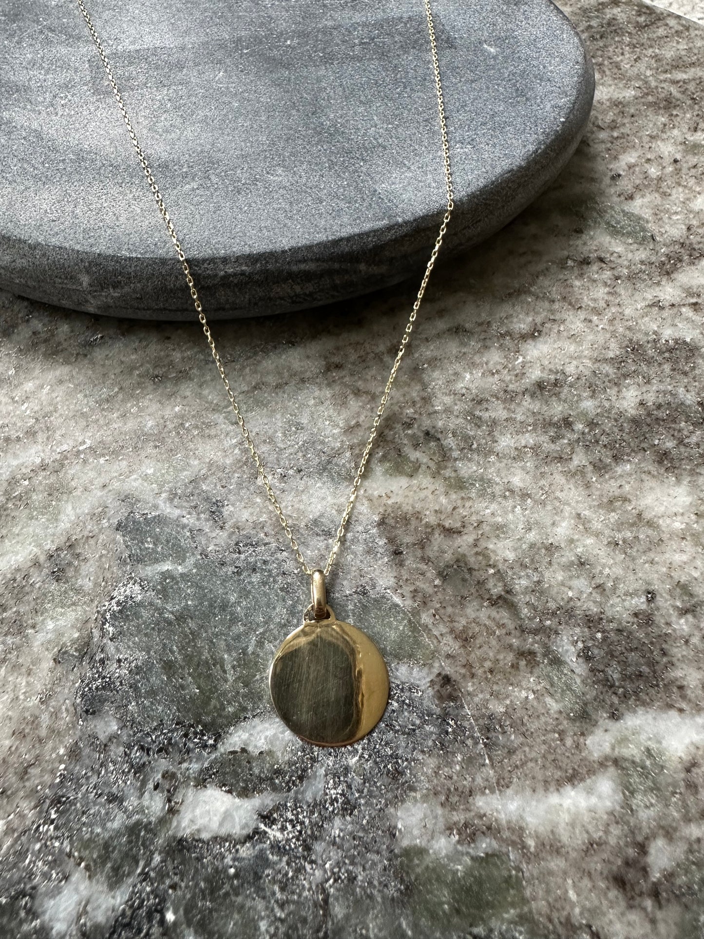 14k Gouden Ketting met Plaat Hanger