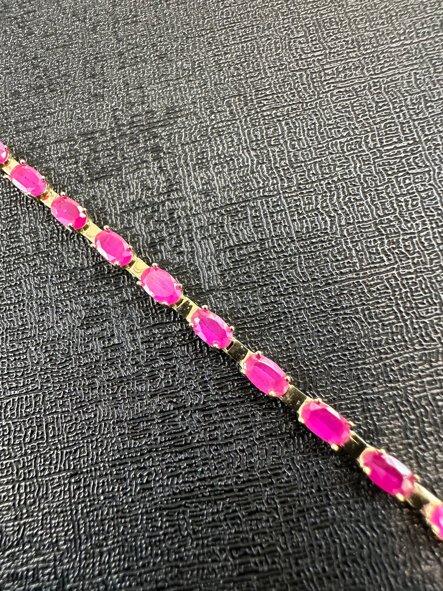 14K Gouden Armband met Robijnen – 19,5 cm
