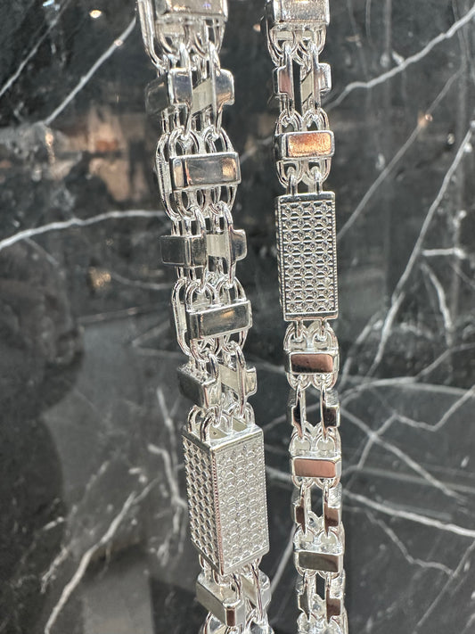 Prachtige 925 Zilveren Iced Magnum Ketting – 63 cm | 8 mm | Luxe & Opvallend