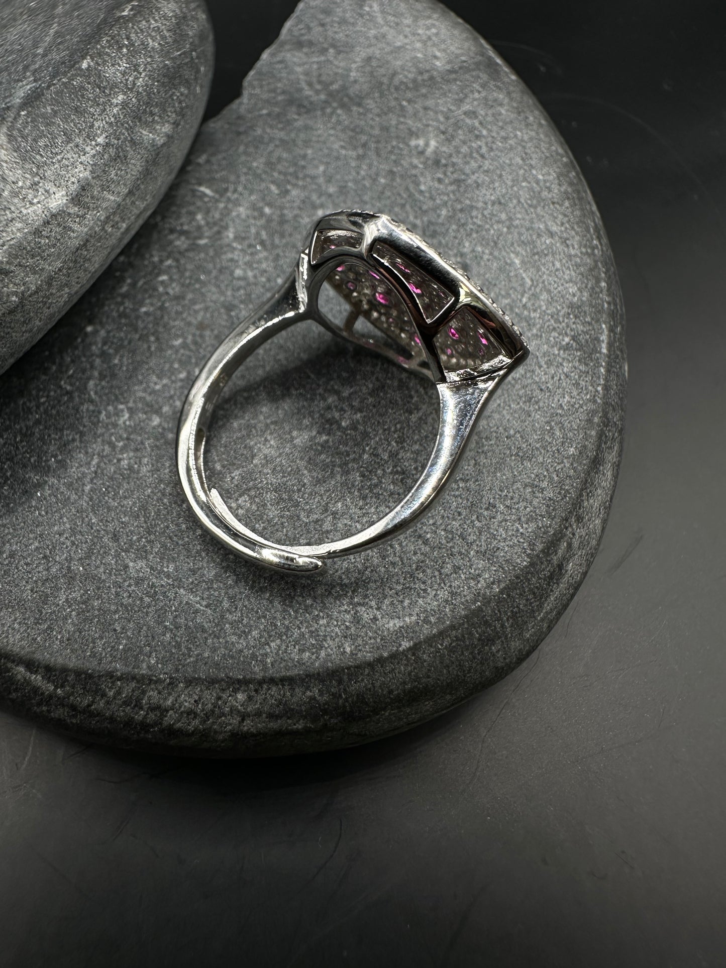 925 Zilveren Bloem Ring met Zirkonia – Maat 18