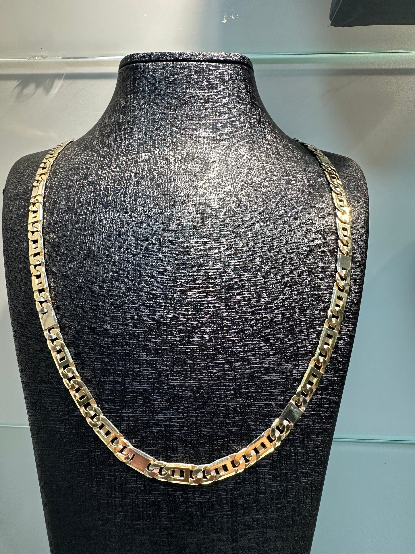 14k Gouden Massieve Rollie Ketting Bicolor