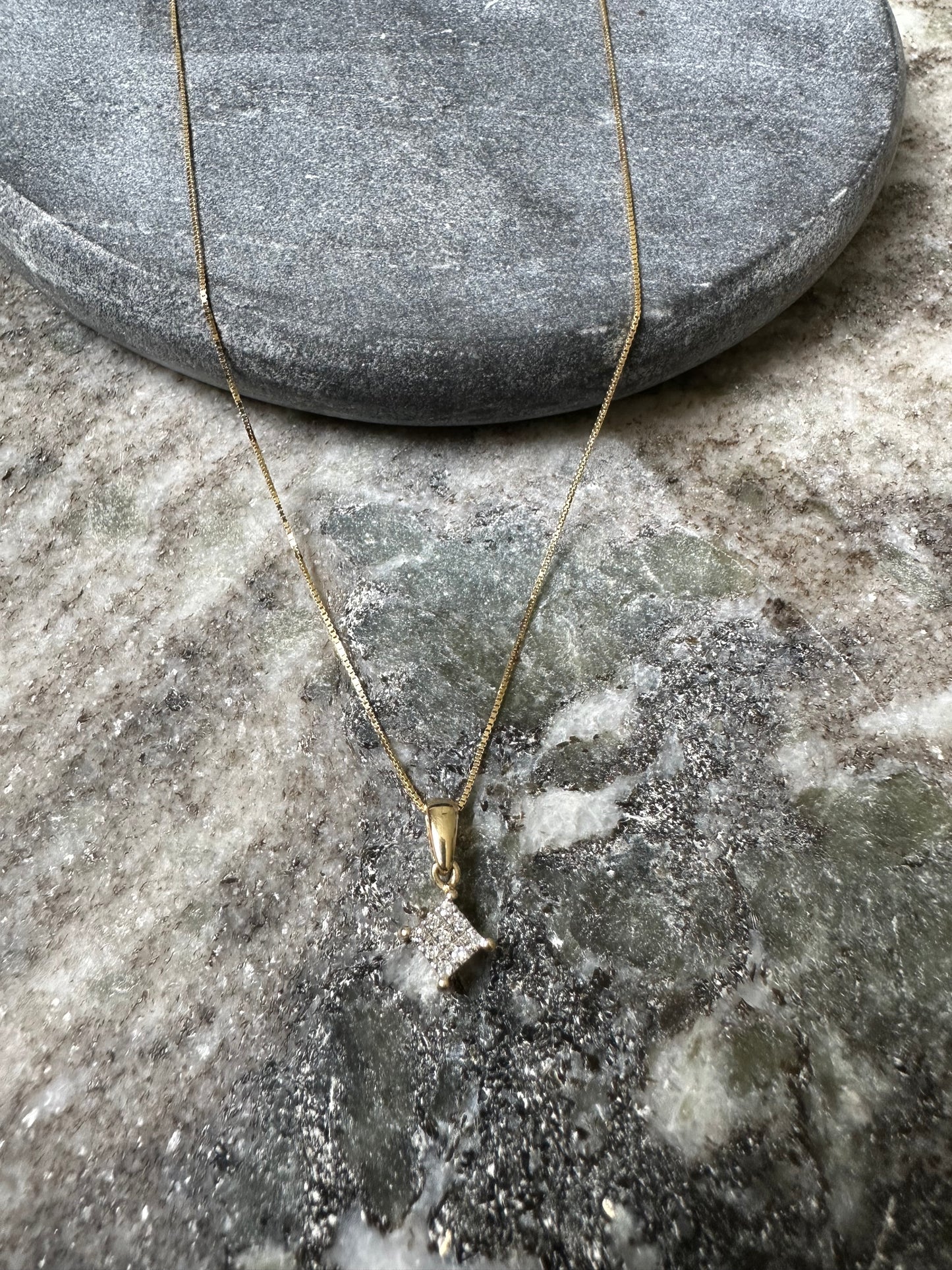14k Gouden Ketting met Diamanten Hanger