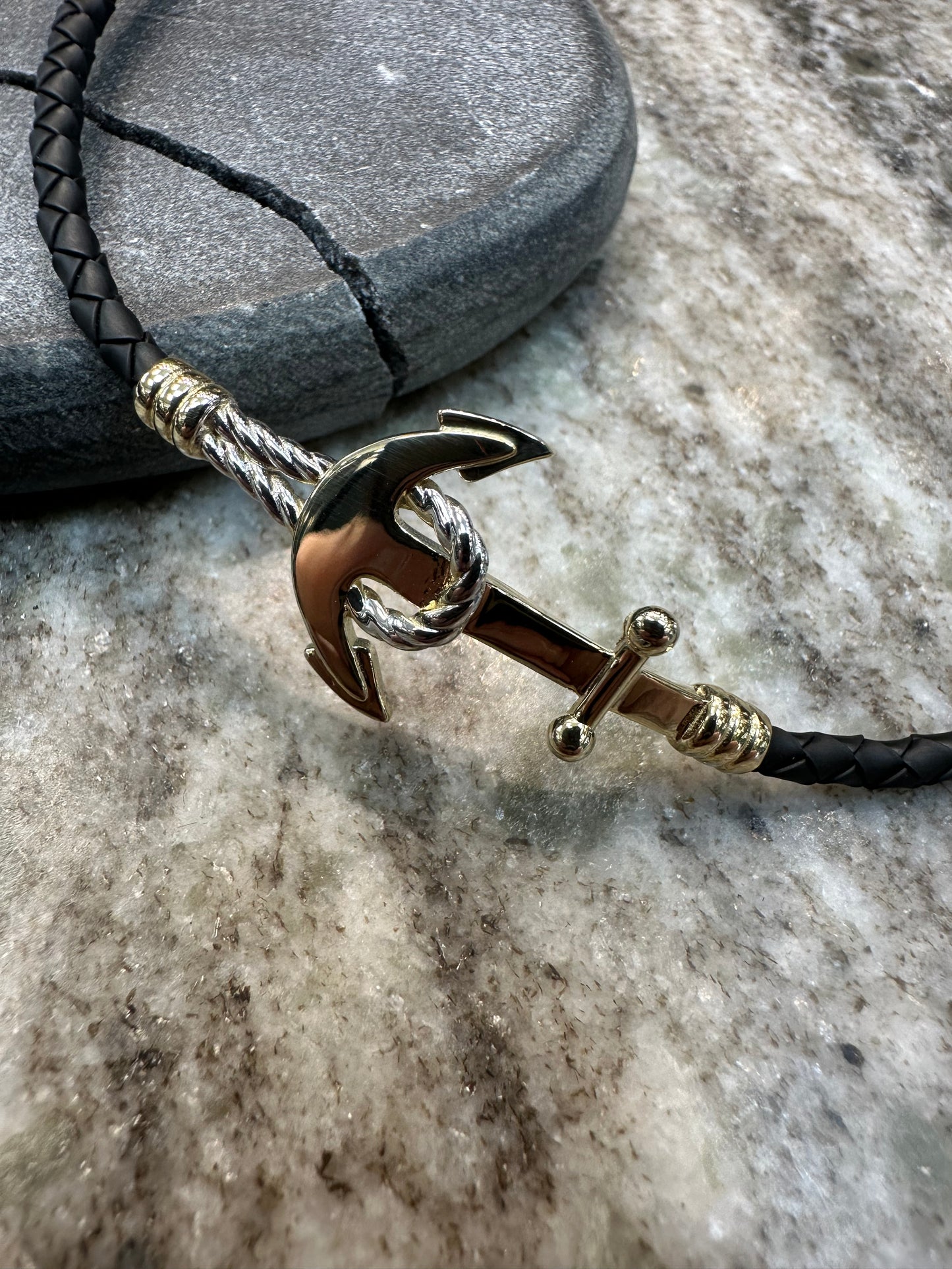 Gouden Anker Armband 14K | Bicolor