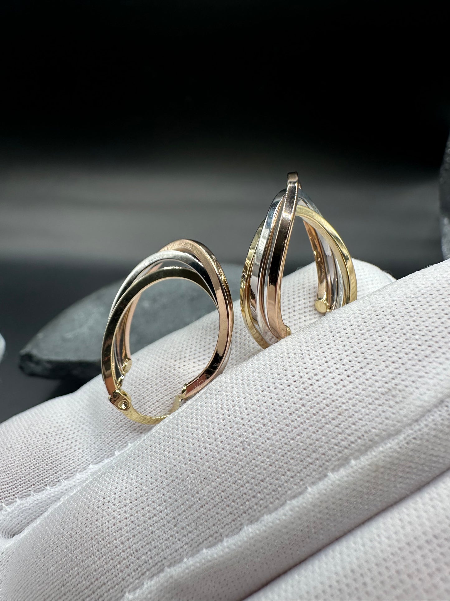 14K Gouden Tricolor Oorbellen – 20 mm