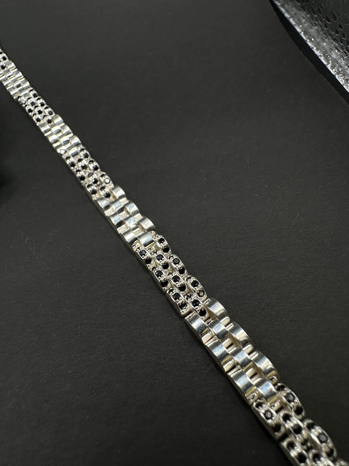 925 Zilveren President Armband met Natuurlijke Onyx Stenen – 20,5 cm