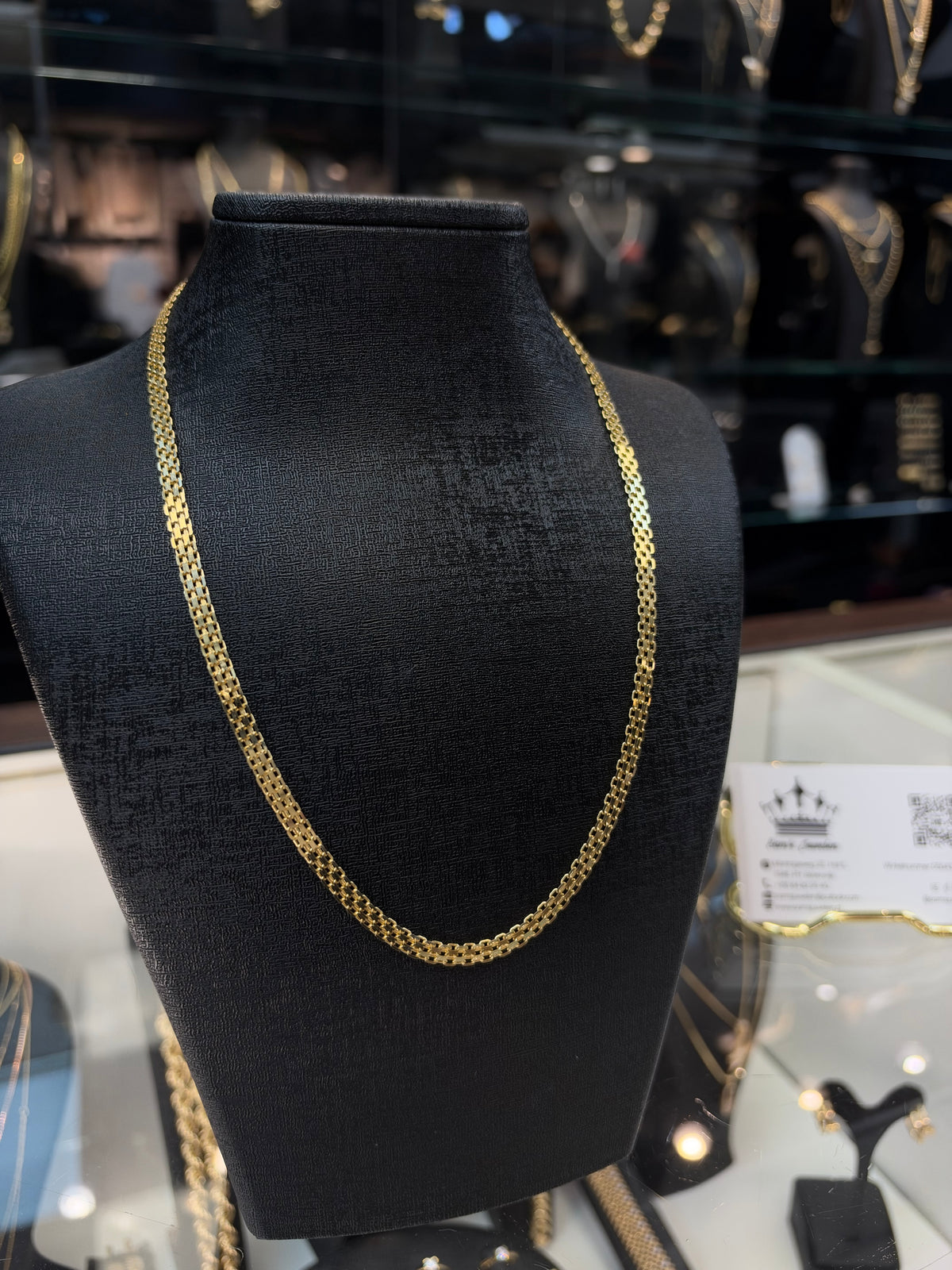 14K Gouden Massieve Bismarck Collier – 51 cm – 4,5 mm – Unisex