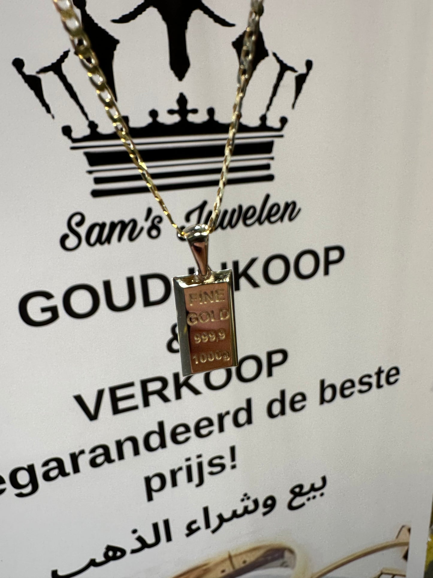 14K Gouden Massieve Gourmet Ketting met Fine Gold Hanger