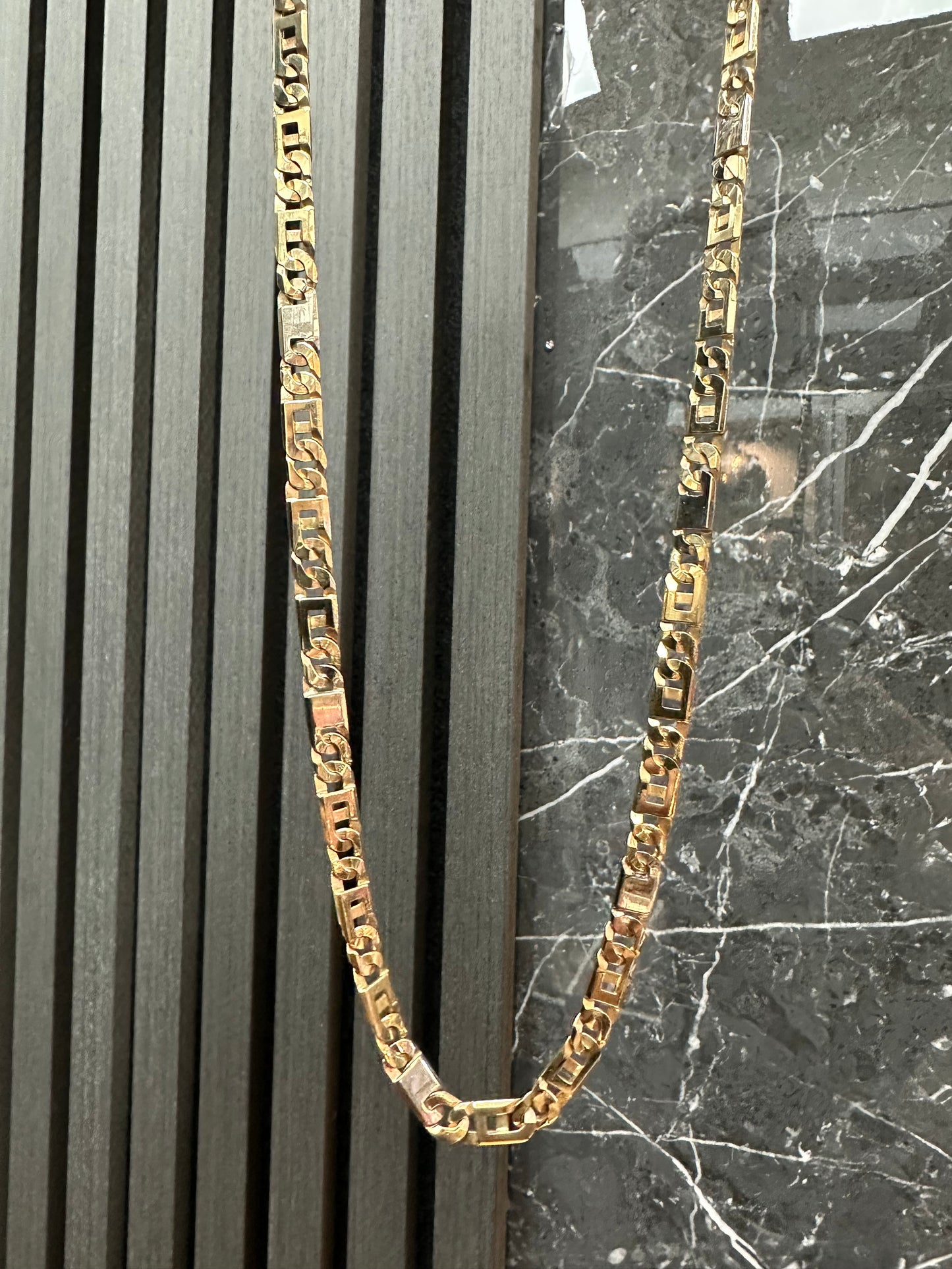 14k Gouden Massieve Rollie Ketting Bicolor