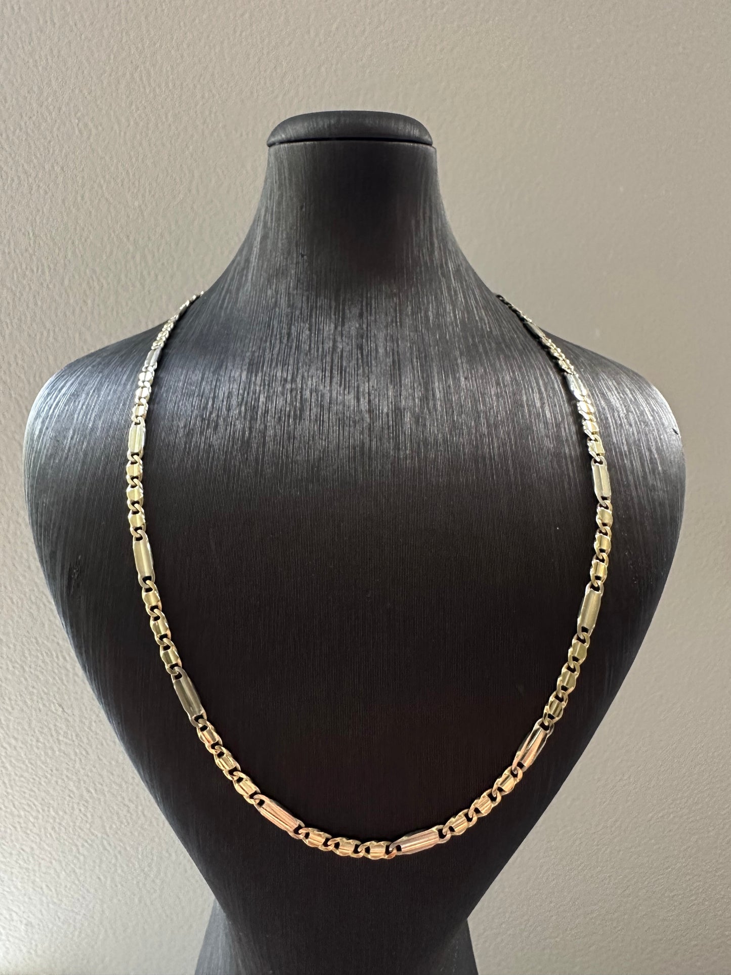 Bicolor 14K Gouden Massieve Ketting