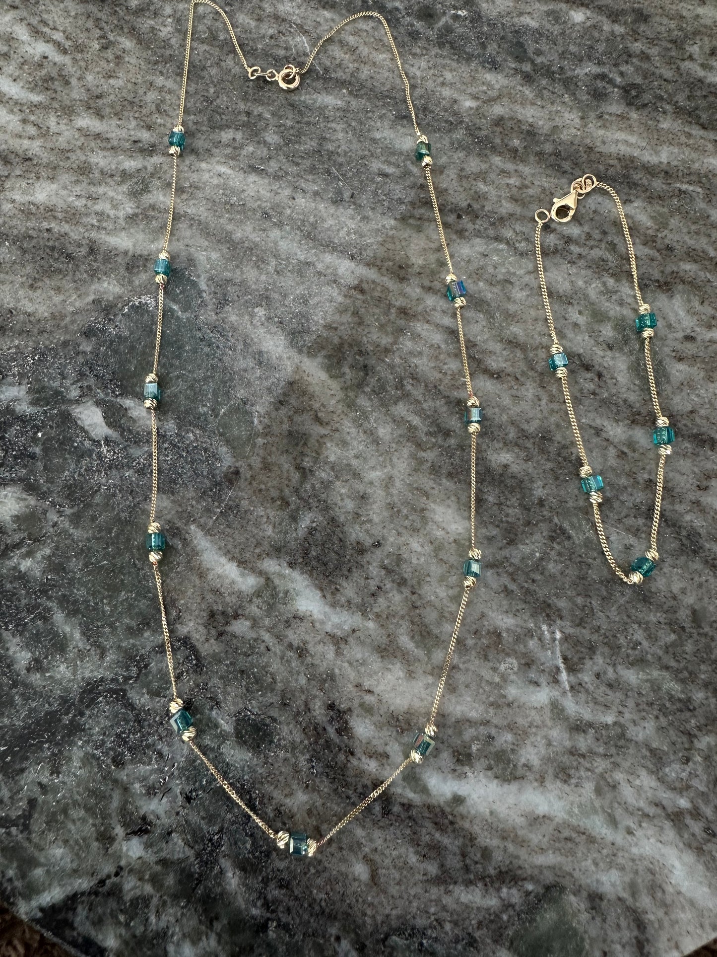 14K Gouden Set met Natuurstenen