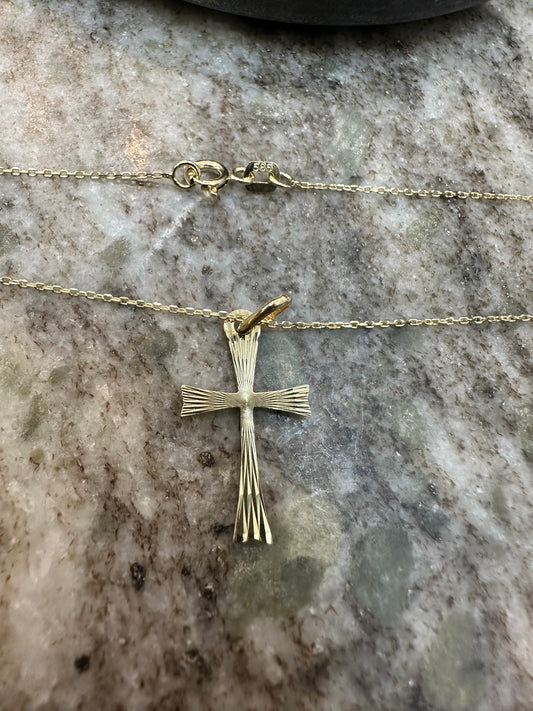 14K Gouden Ketting met Kruishanger