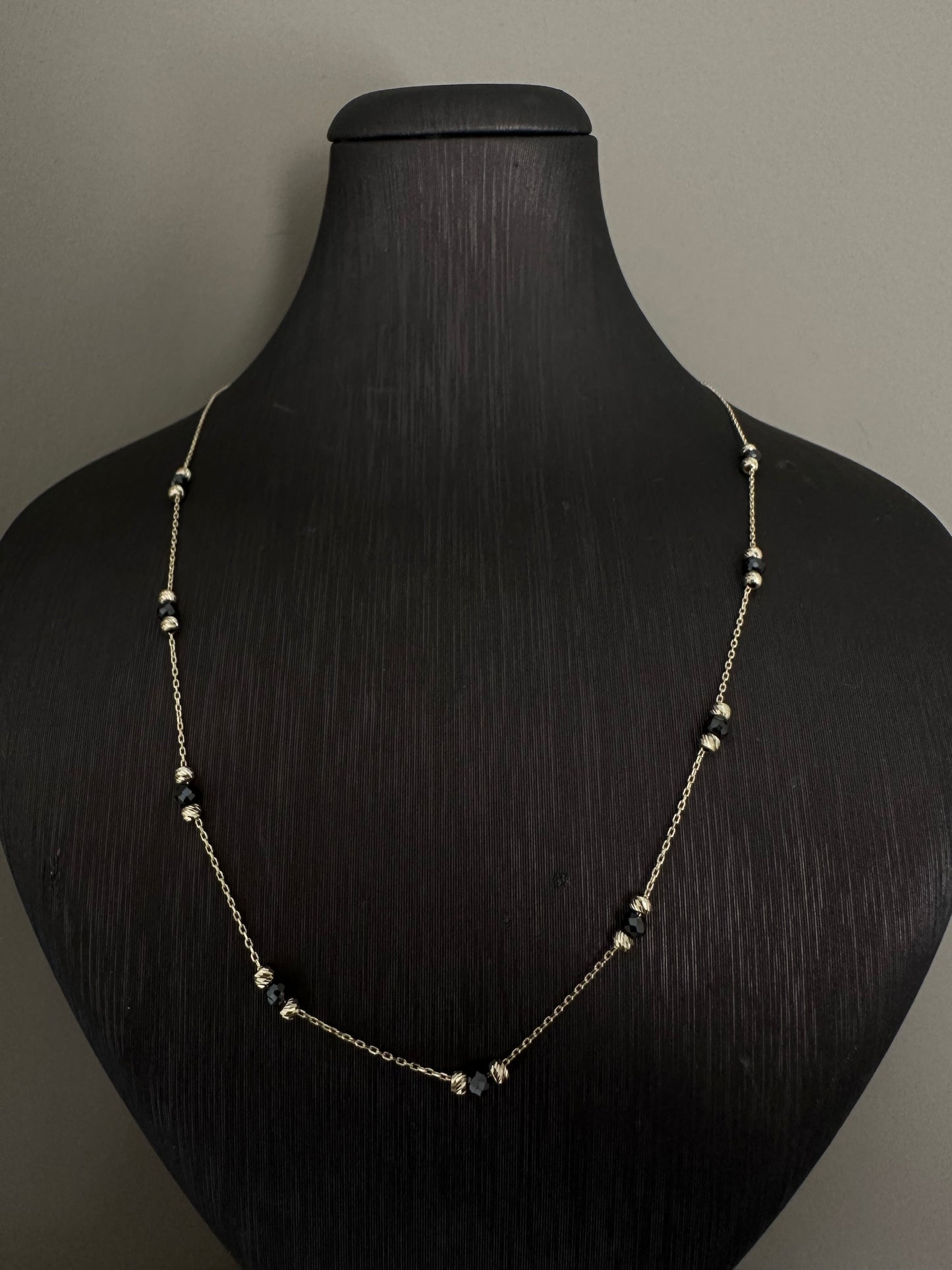 14K Gouden Ketting met Onyx Stenen