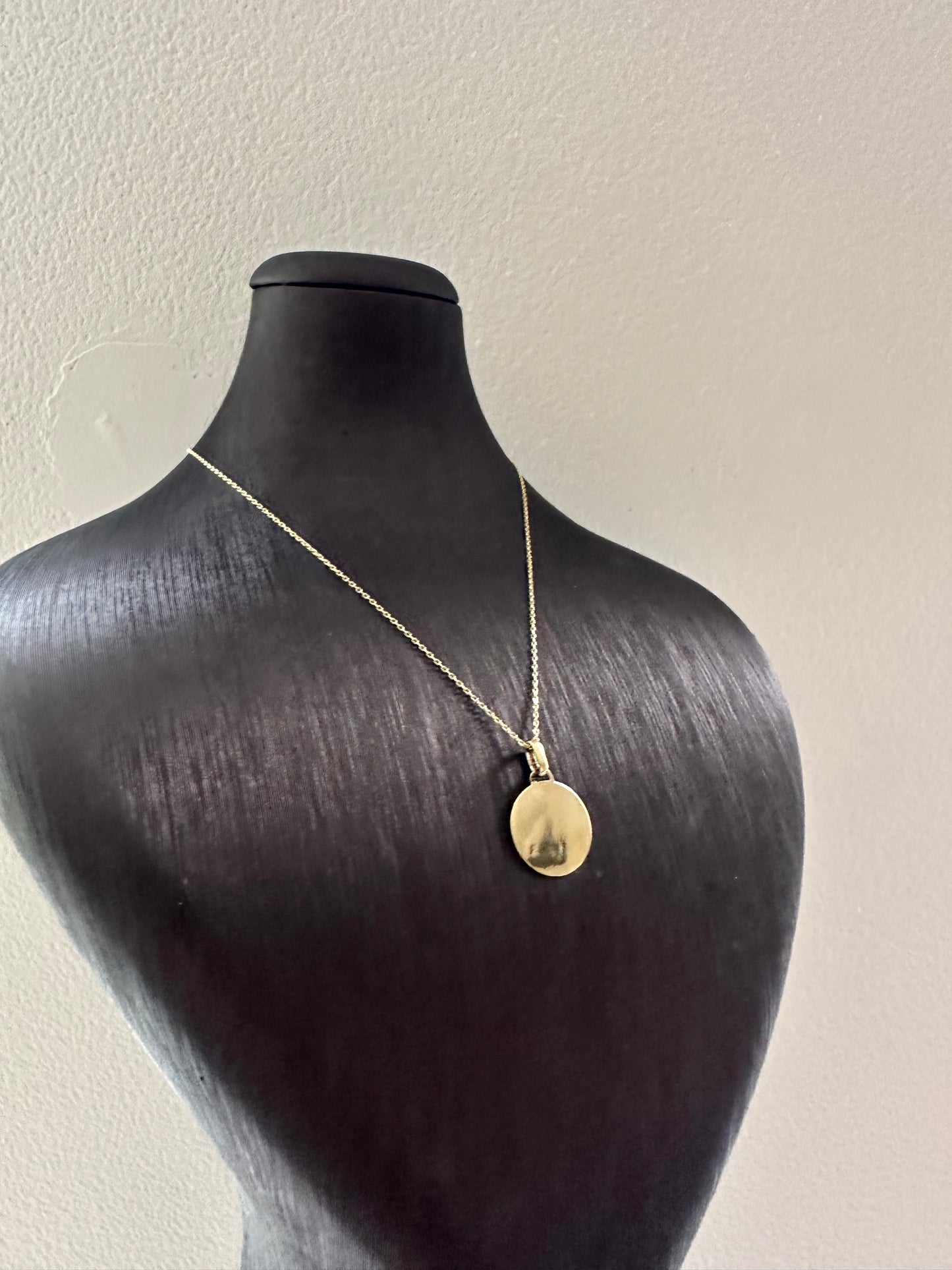 14k Gouden Ketting met Plaat Hanger