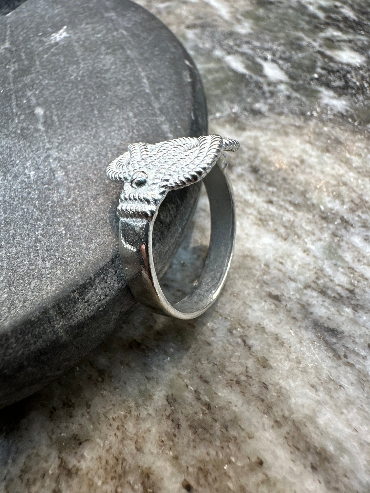 Prachtige 925 Zilveren Mattenklopper Ring