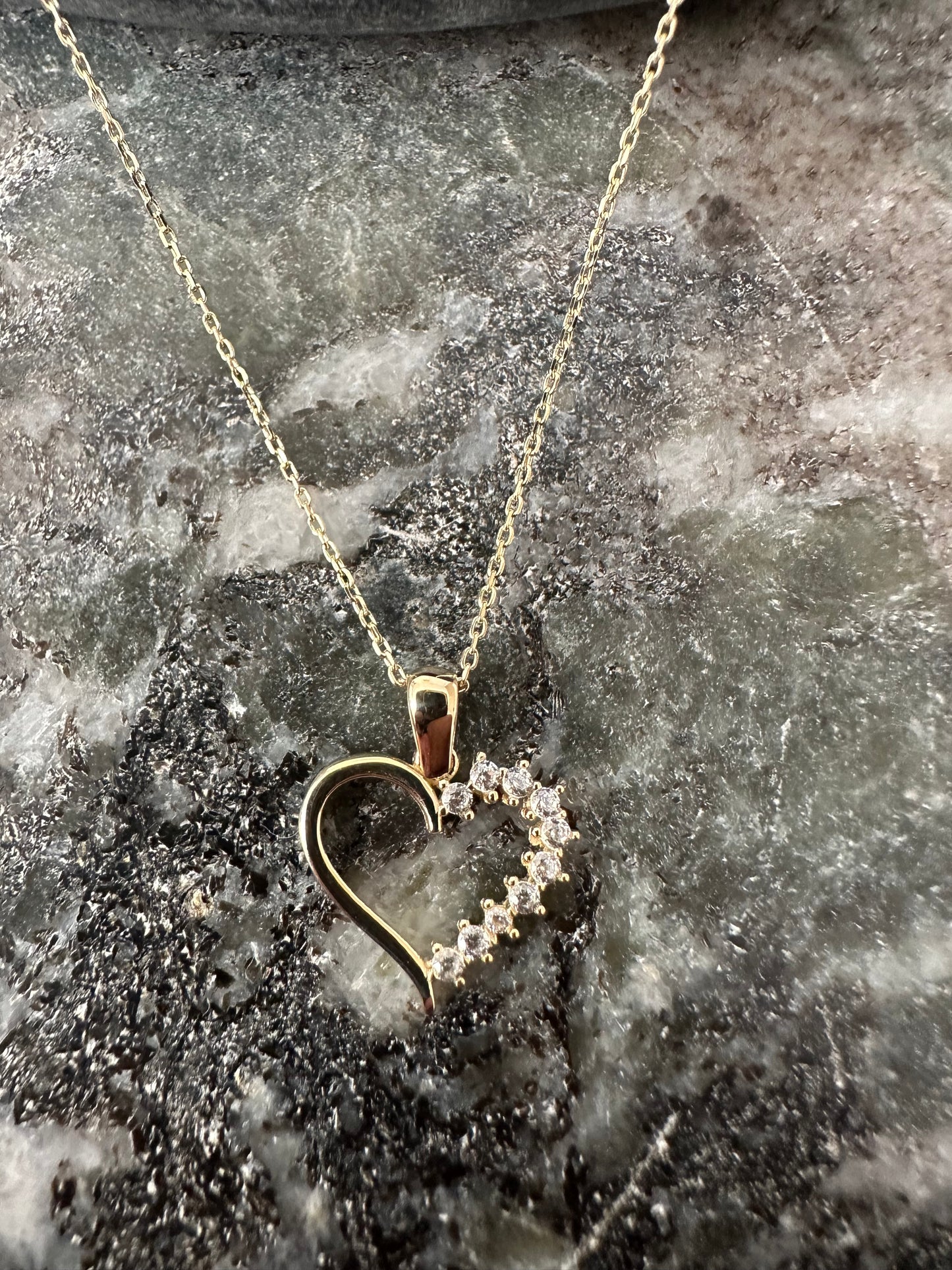 14k Gouden Ketting met Hart hanger