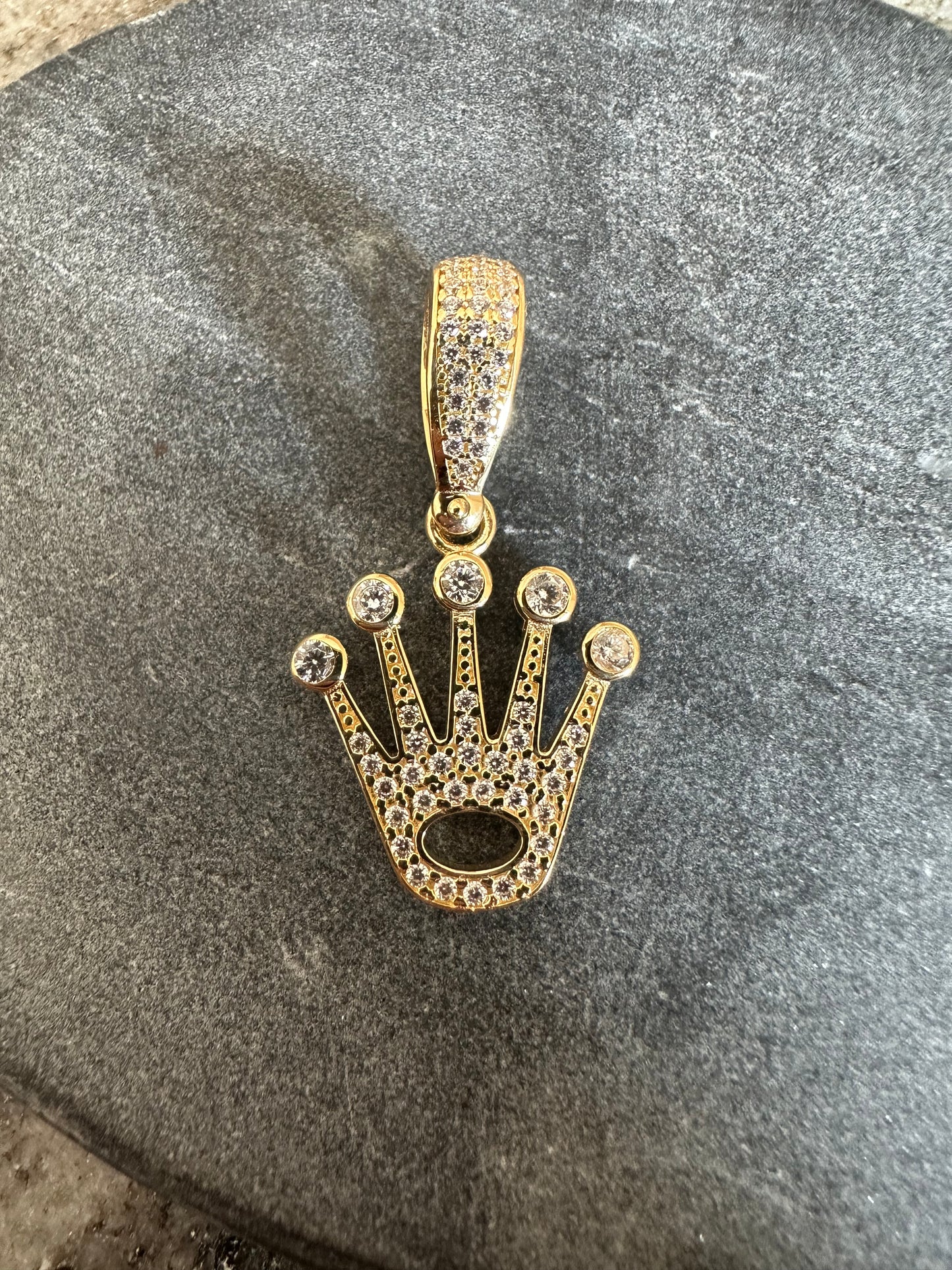 14K Gouden Kroon Ring met Zirkonia – 35 mm