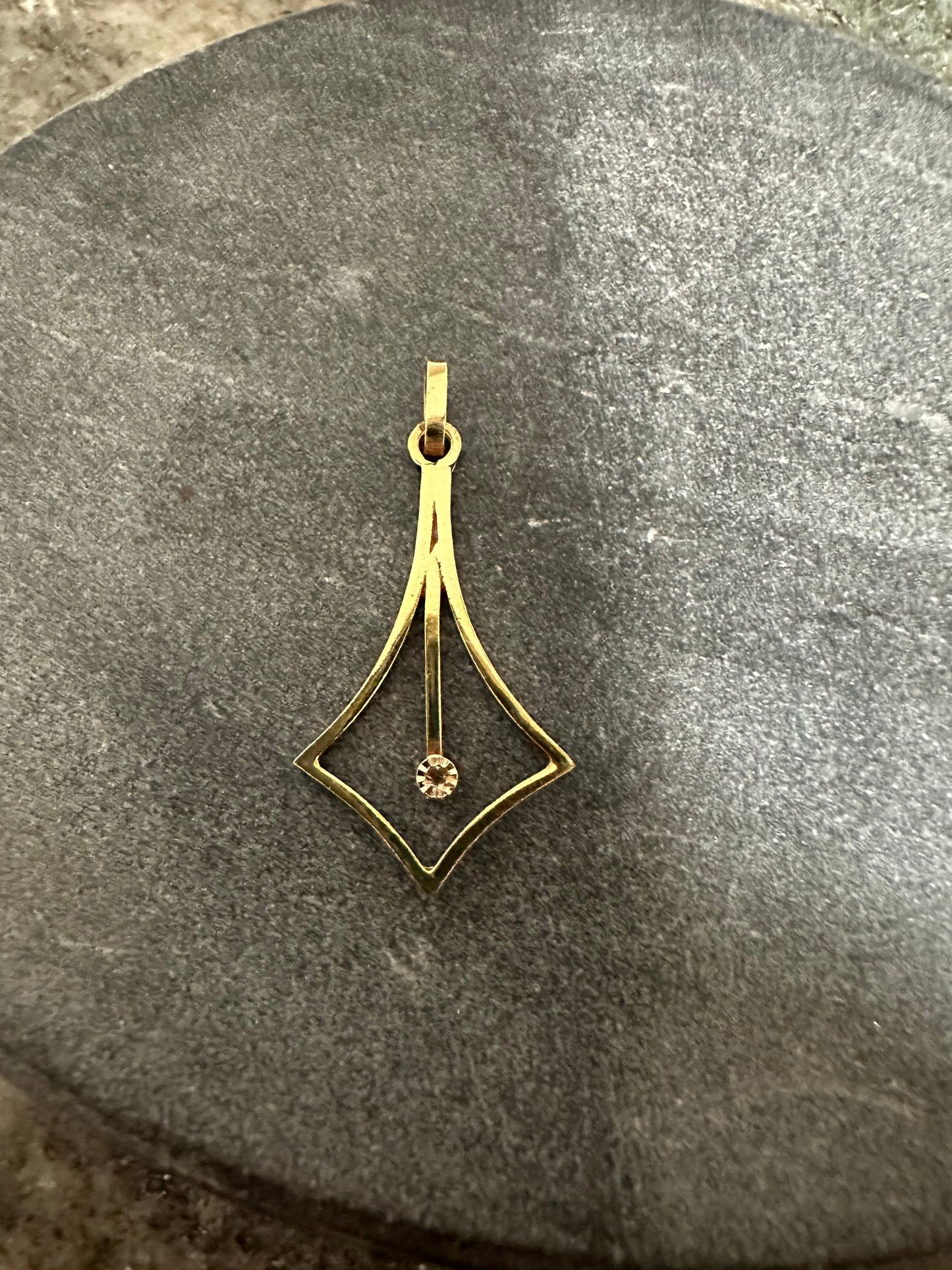 14K Gouden Kettinghanger met Zirkonia