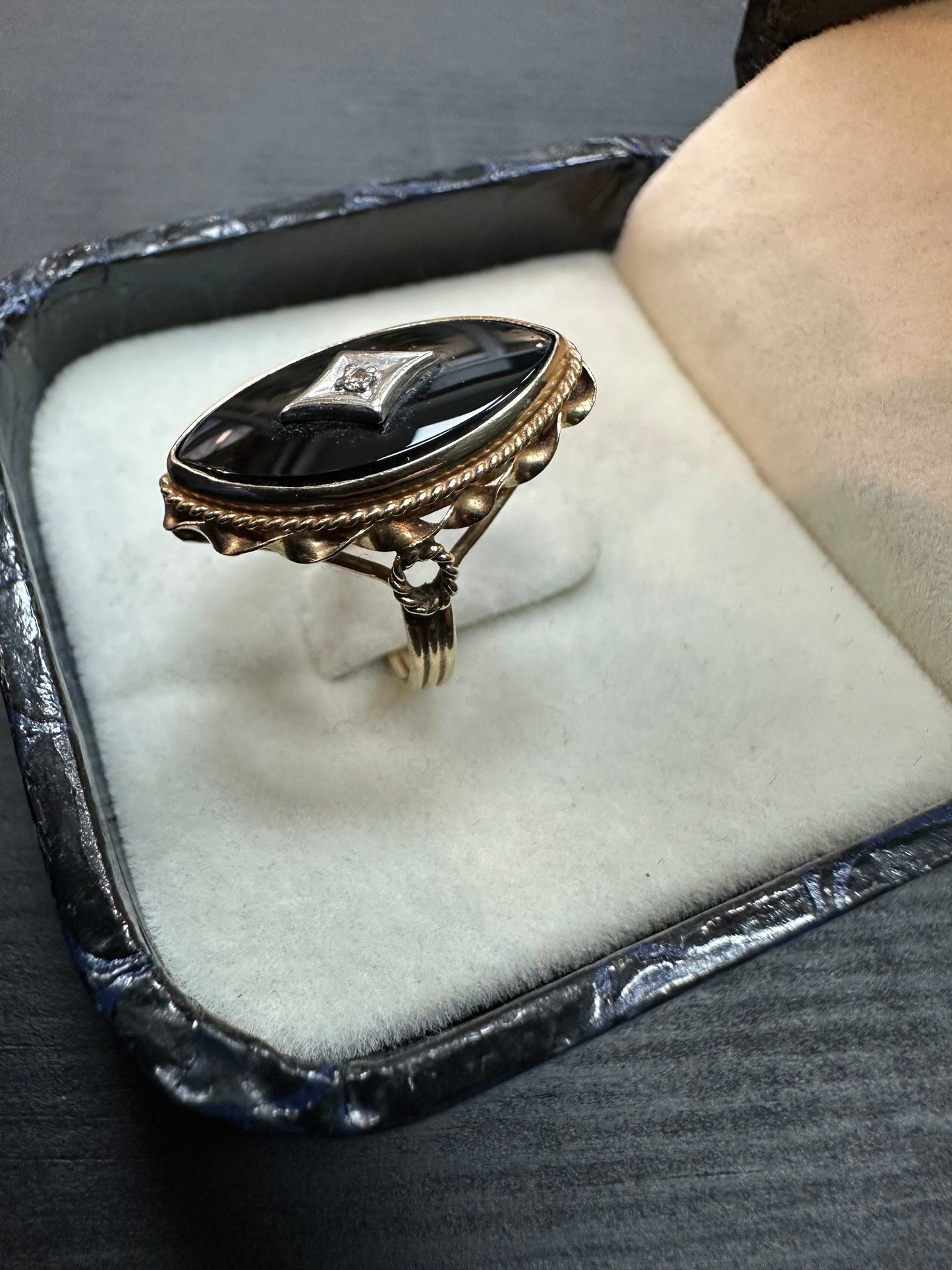 14K Gouden Vintage Ring met briljant