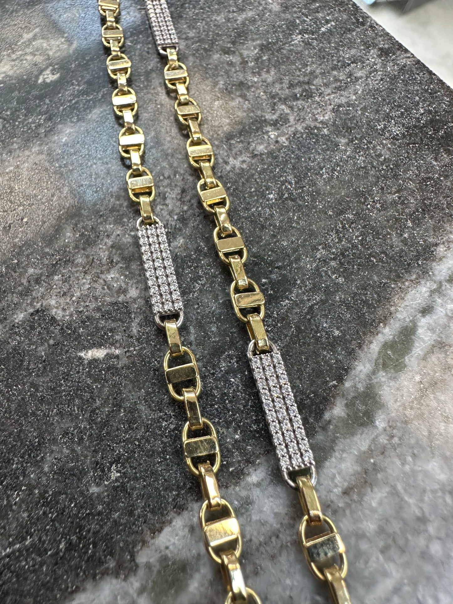 Prachtige 14K Gouden Kingsly Ketting – Bezet met Zirkonia | 5 mm | 70 cm