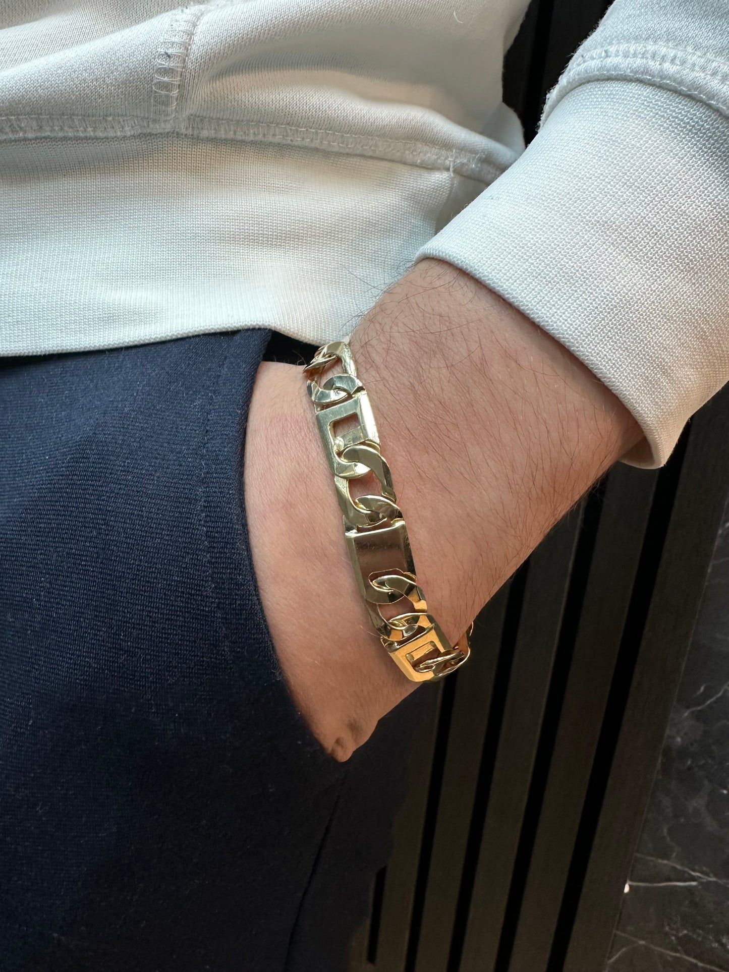 14K Massieve Gouden Rollie Armband – 11,6 mm, 21 cm