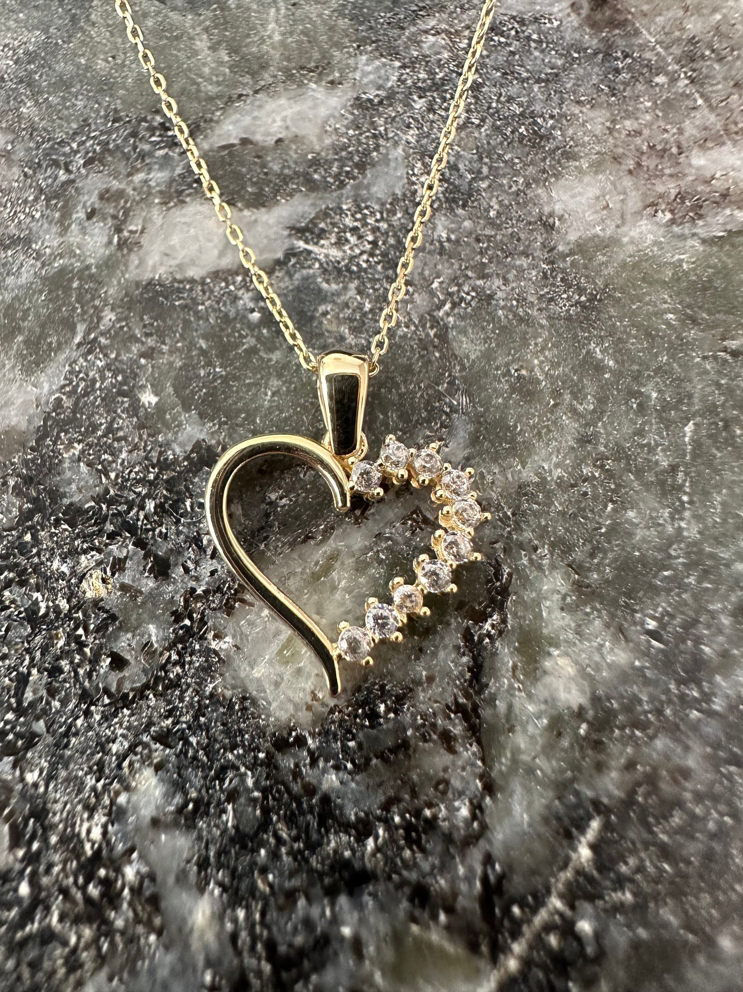 14k Gouden Ketting met Hart hanger