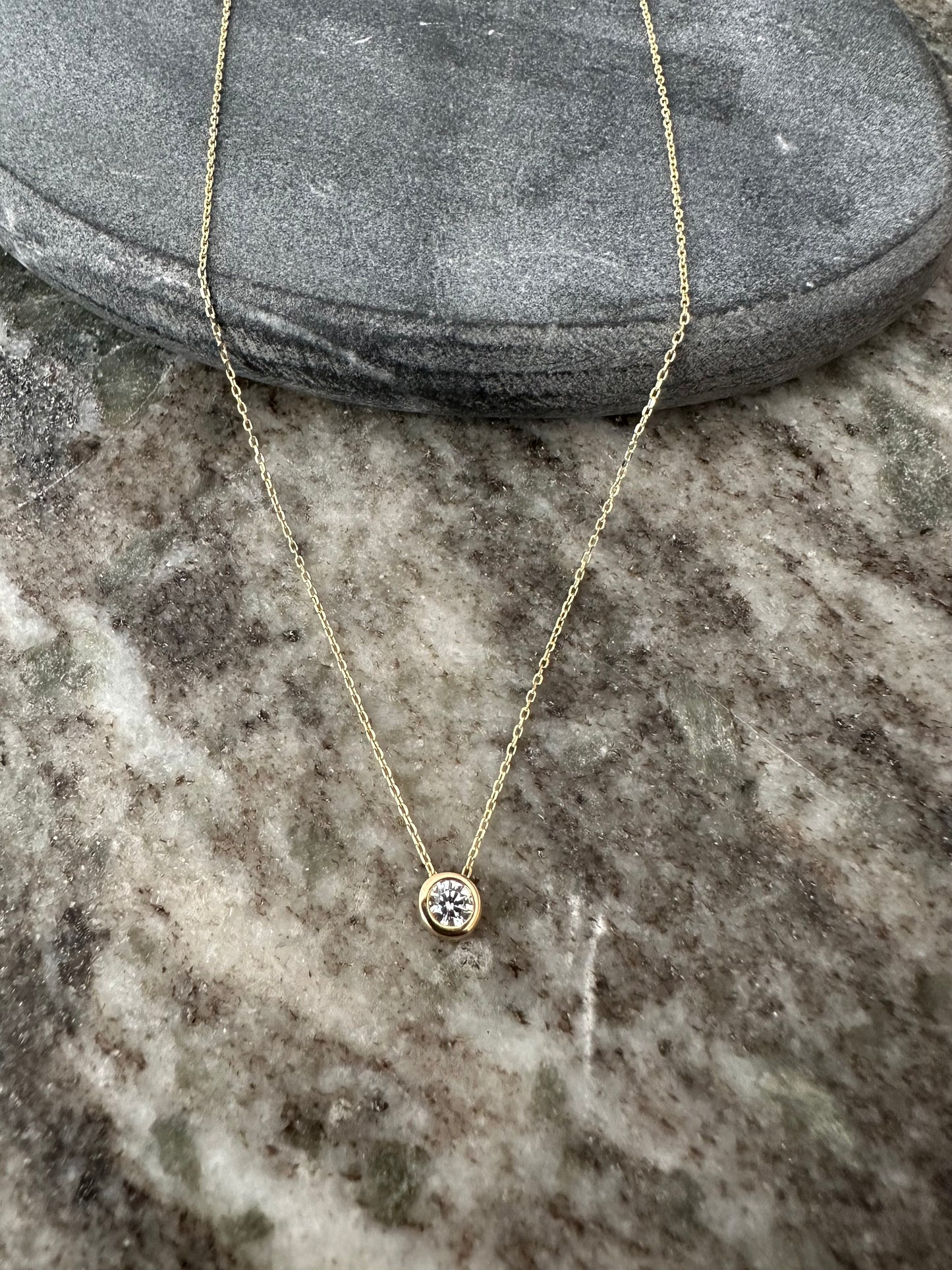 14K Gouden Ketting met Zirkonia - Elegantie en Stralende Schoonheid