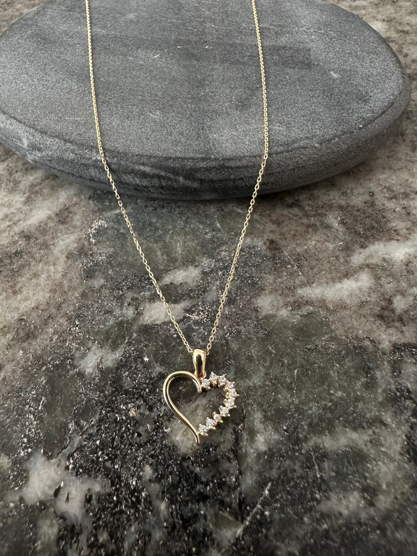 14k Gouden Ketting met Hart hanger