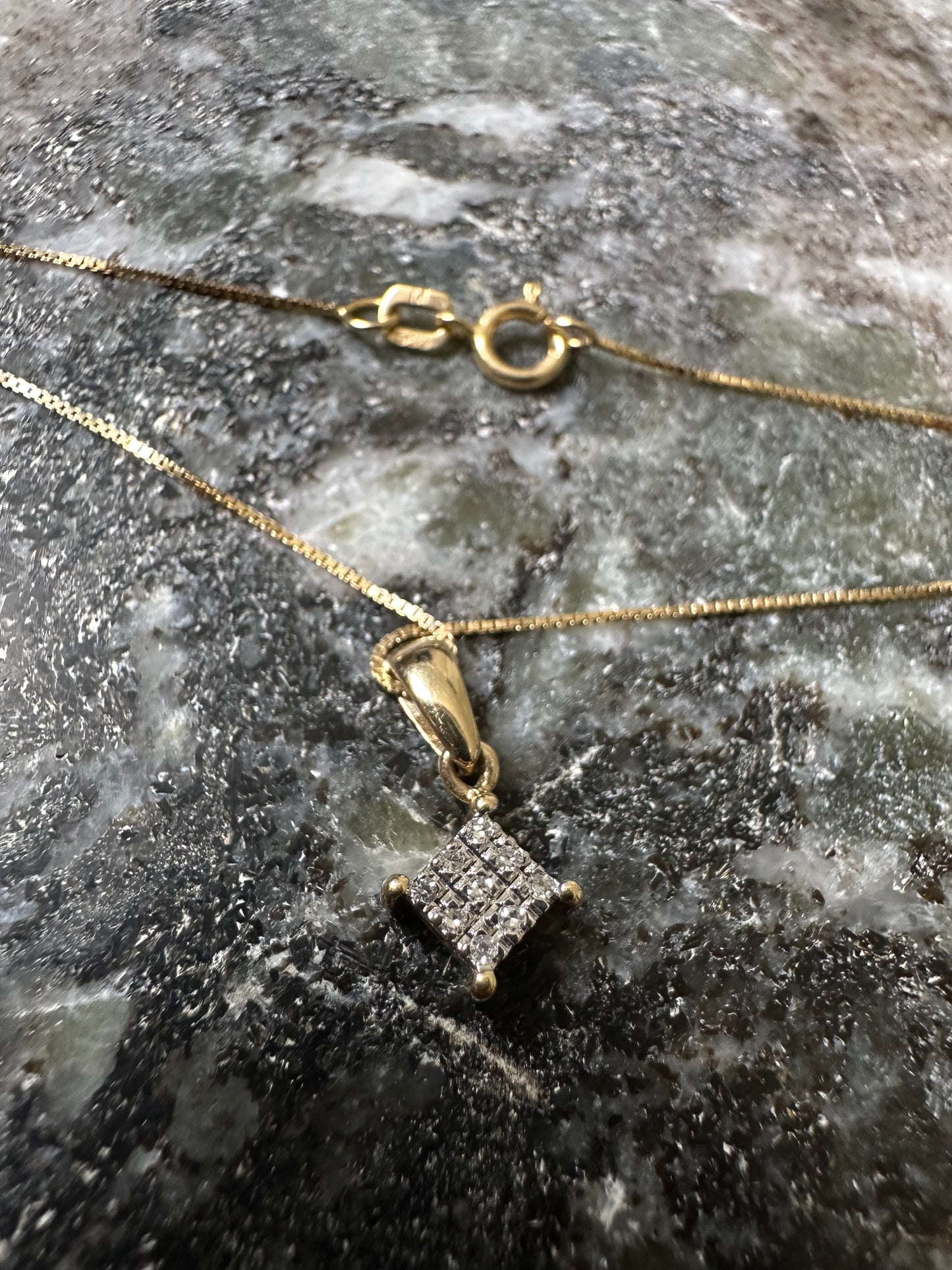 14k Gouden Ketting met Diamanten Hanger