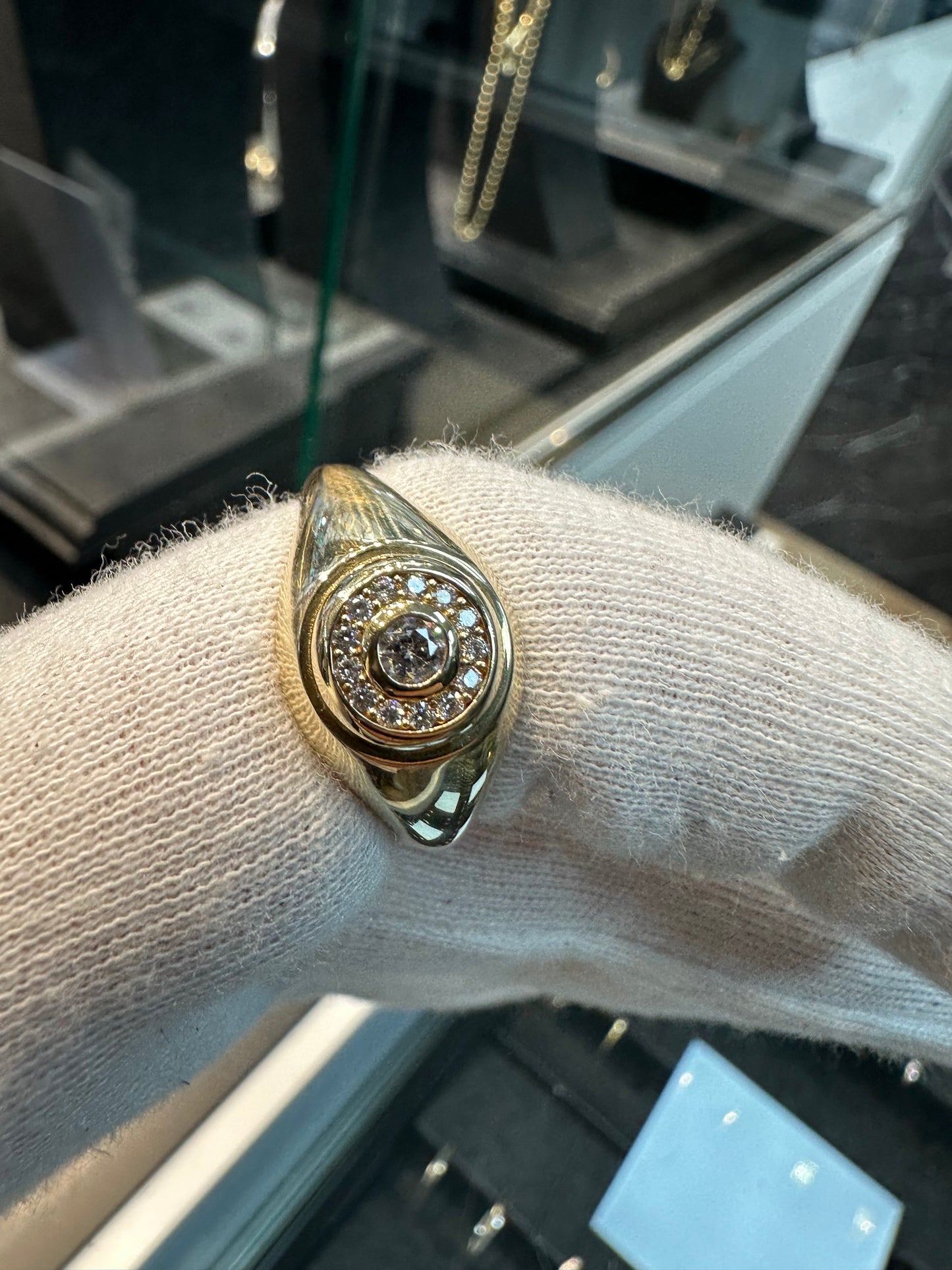Schitterende 14K Gouden Ronde Ring met Zirkonia – Maat 21