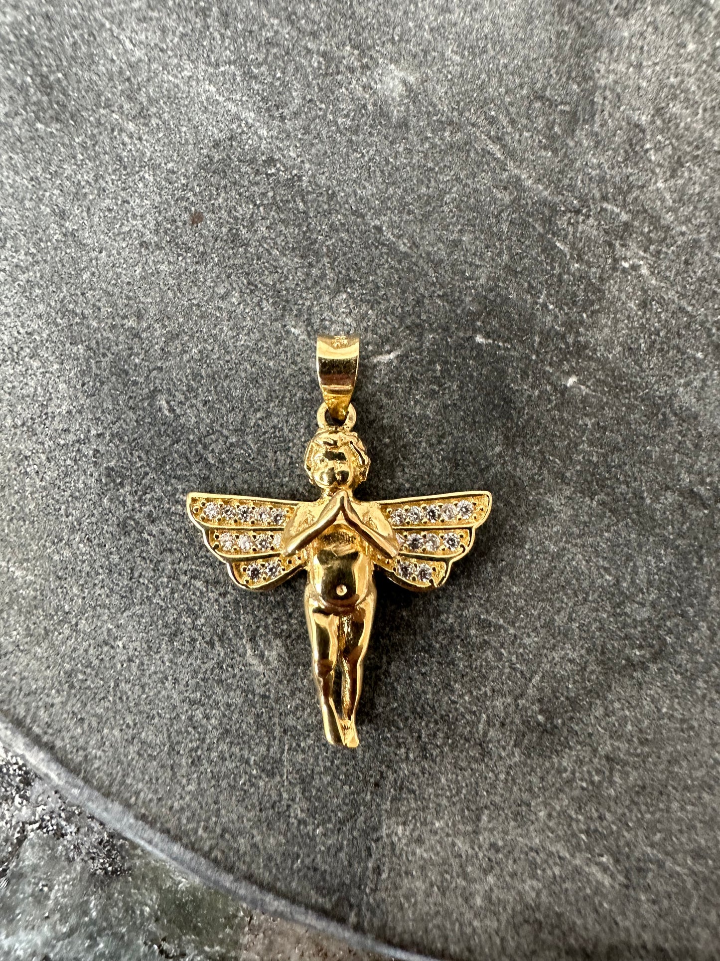 14K Gouden Engel Hanger met Zirkonia