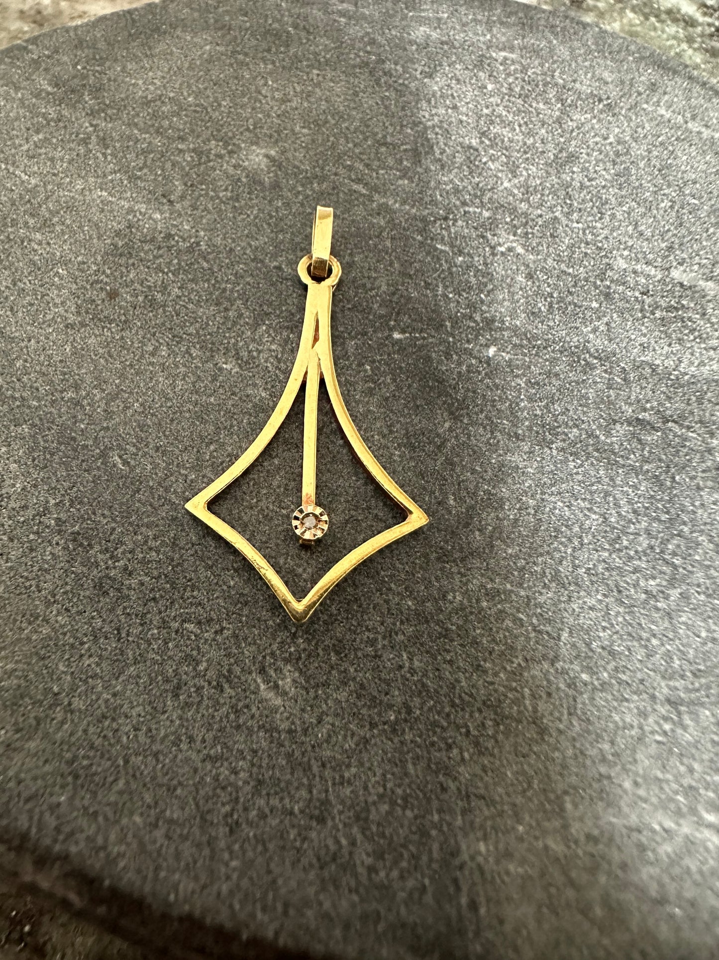 14K Gouden Kettinghanger met Zirkonia