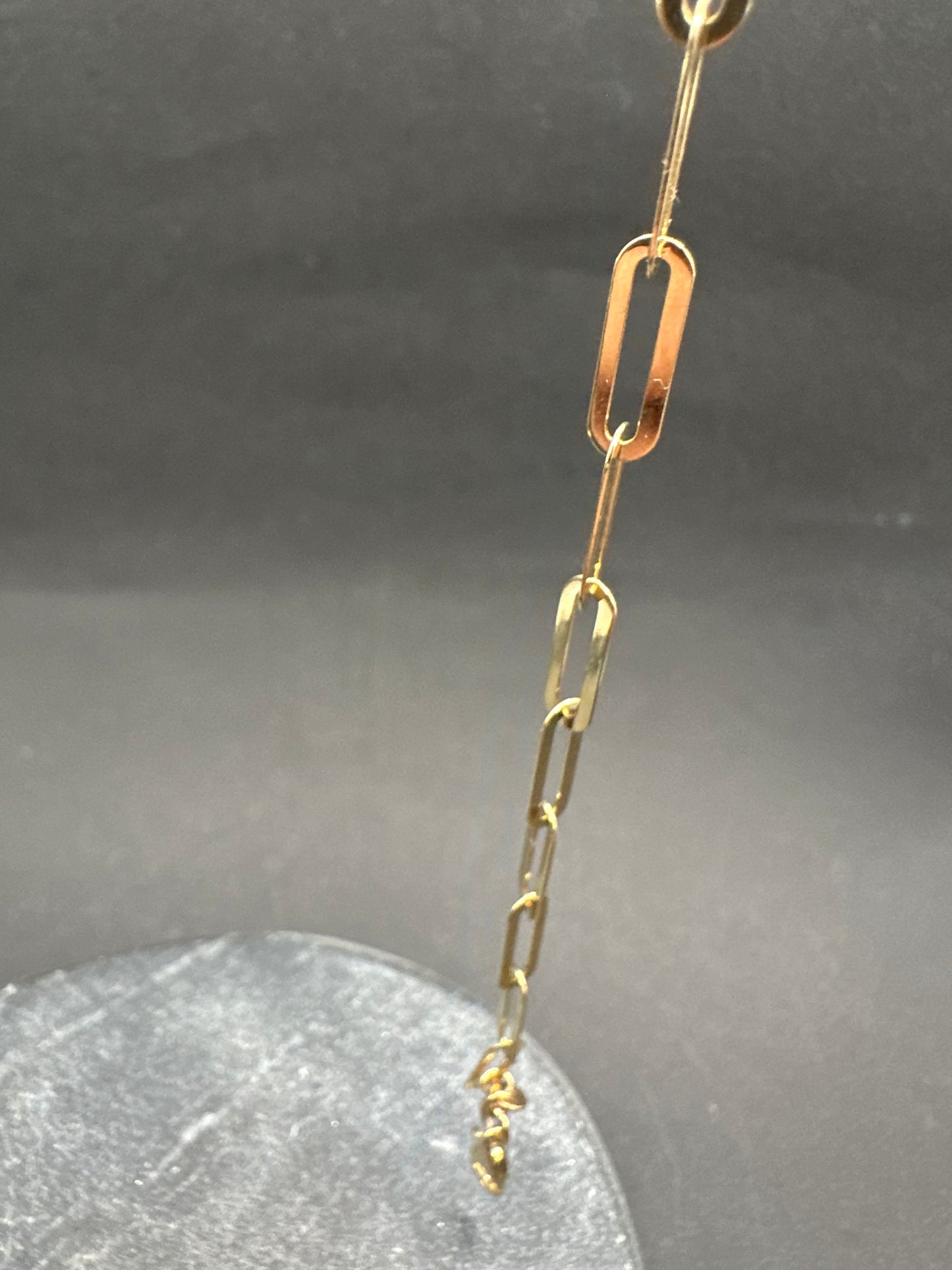14K Gouden Massieve Papierclip Armband – 19 cm