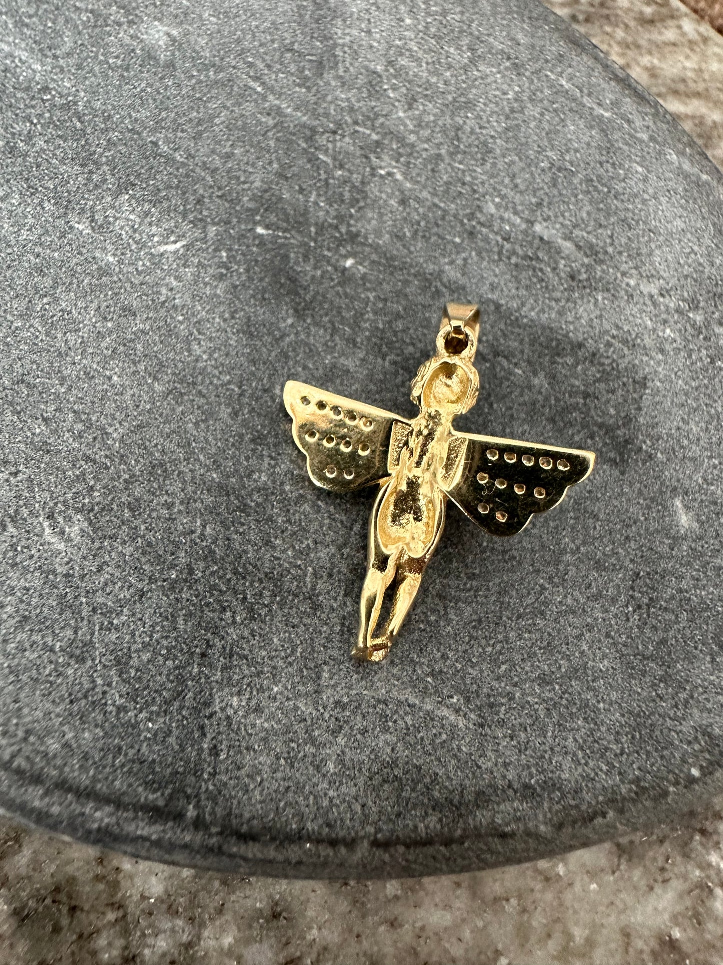 14K Gouden Engel Hanger met Zirkonia