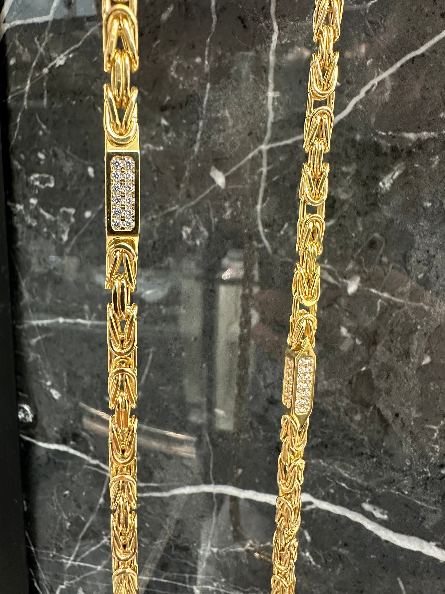 14K Gouden Iced Koningsketting met Zirkonia – 60 cm