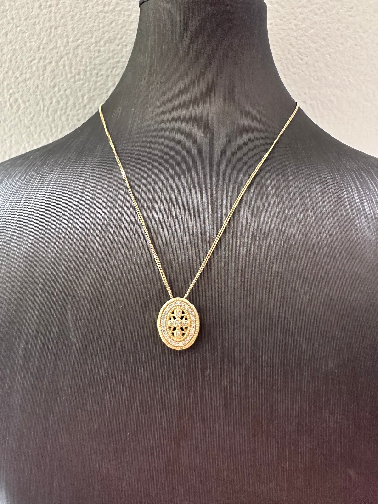 Prachtige 14k Gouden Ketting met Diamanten Hanger