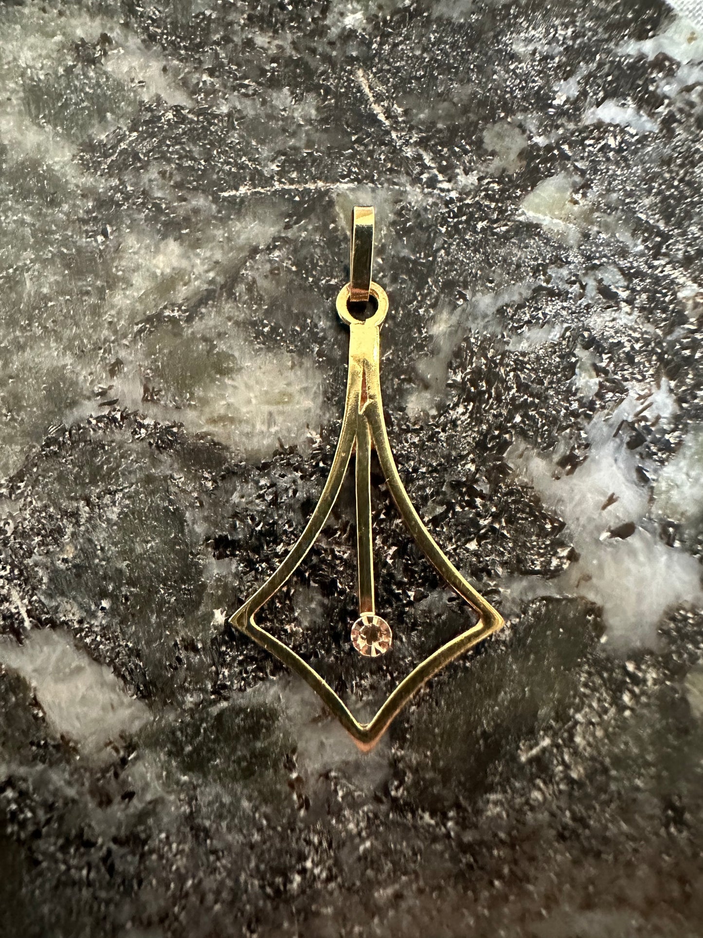 14K Gouden Kettinghanger met Zirkonia