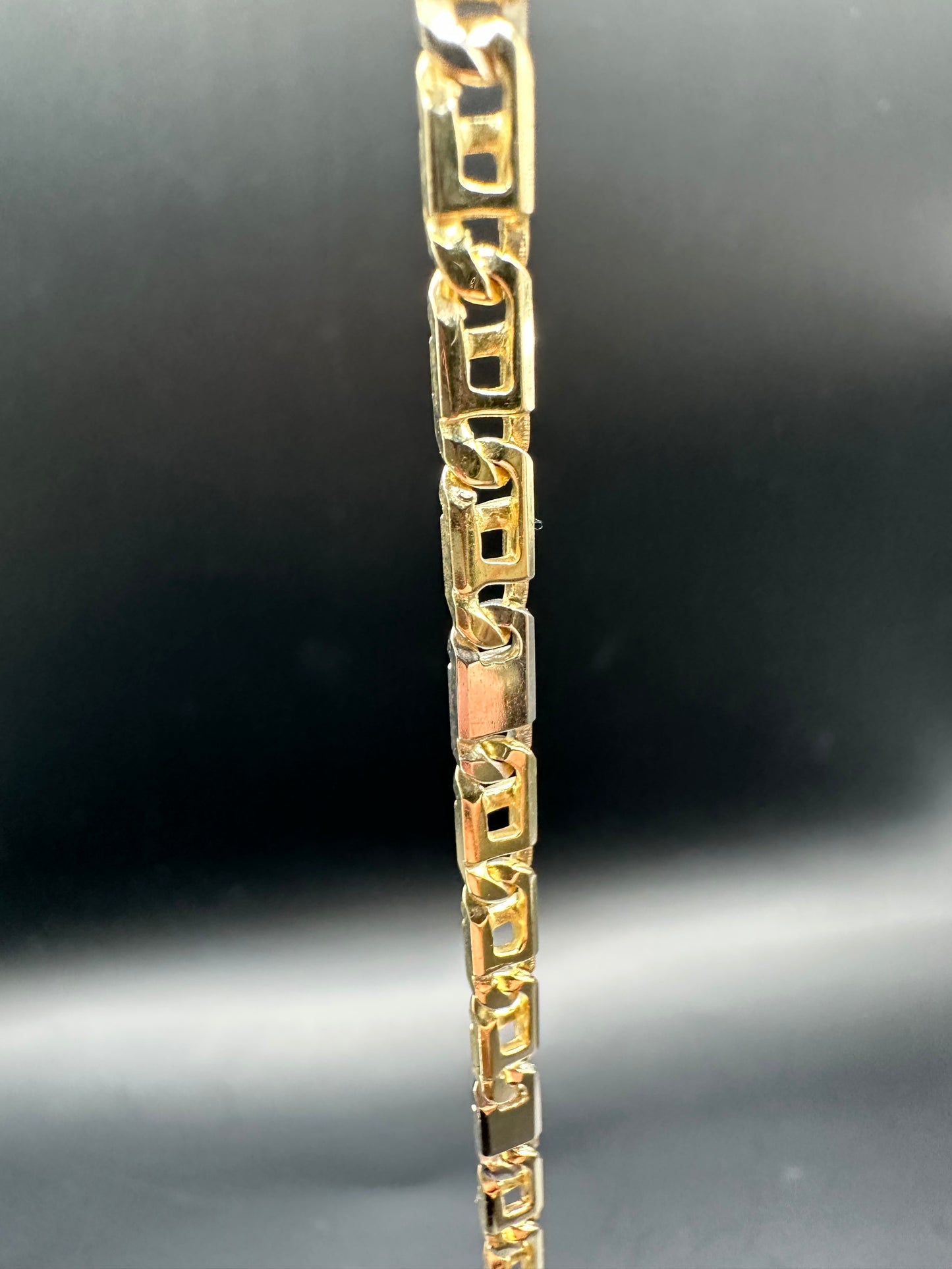 14K Gouden Rollie Schakel Armband – Bicolor – 20 cm