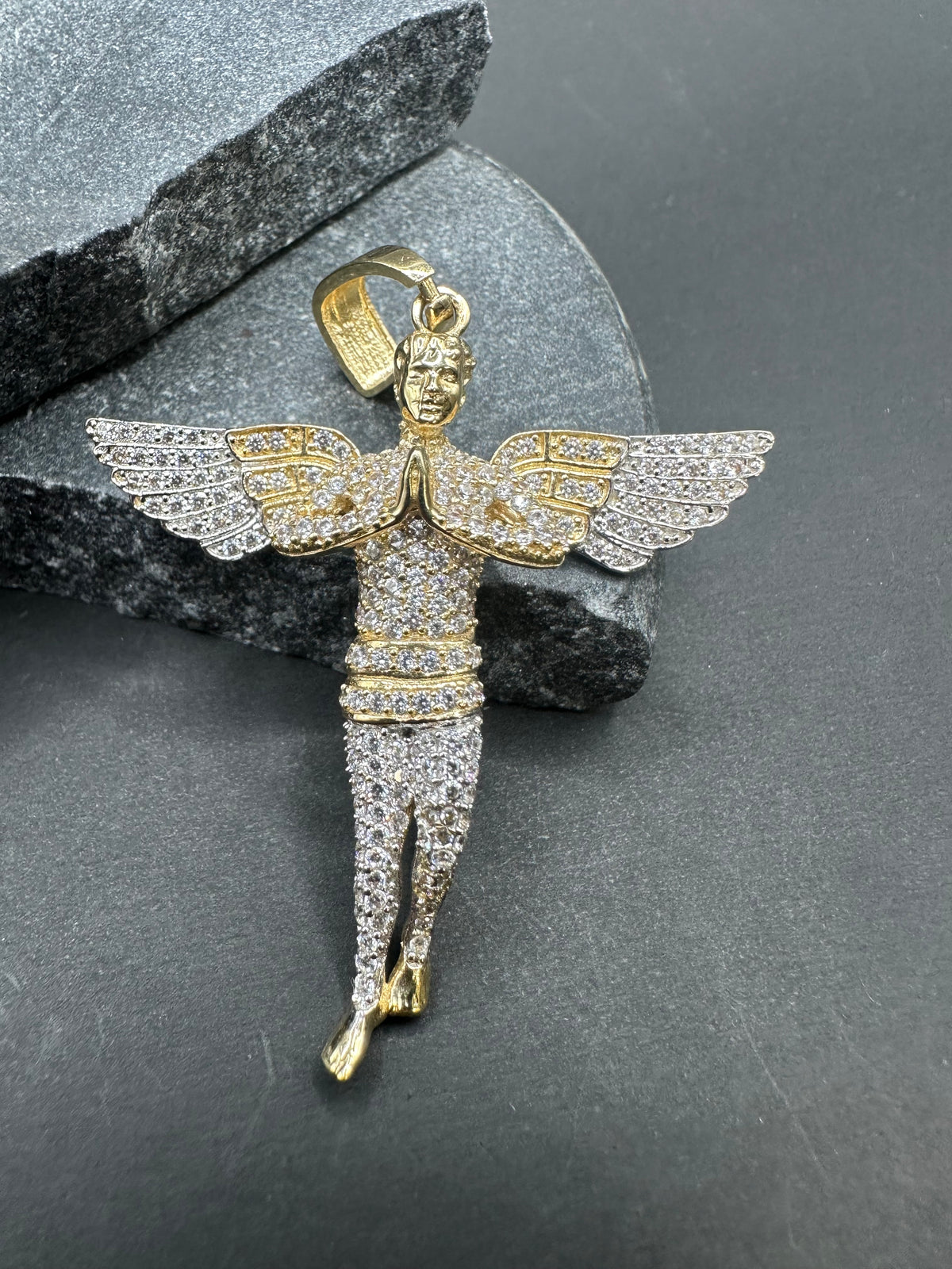 14K Gouden Engel Hanger met Zirkonia