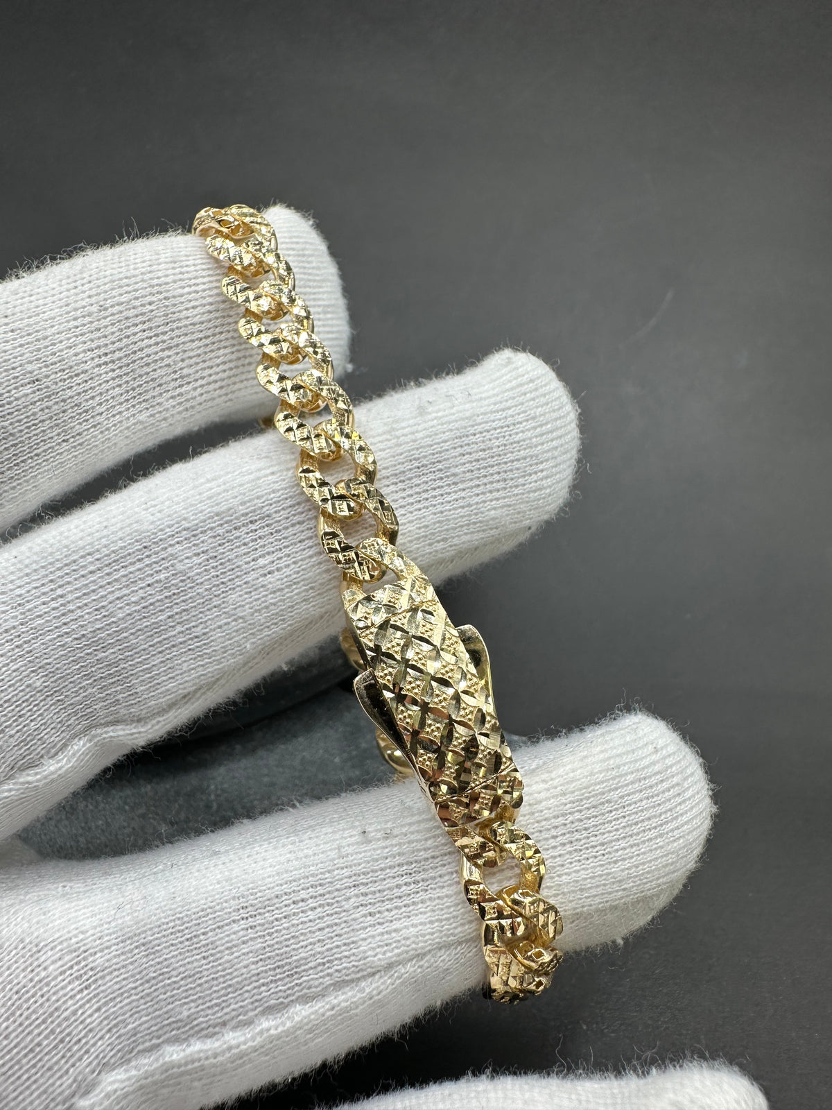 14K Gouden Diamond Cut Cubaanse Armband – 20 cm | 7,5 mm