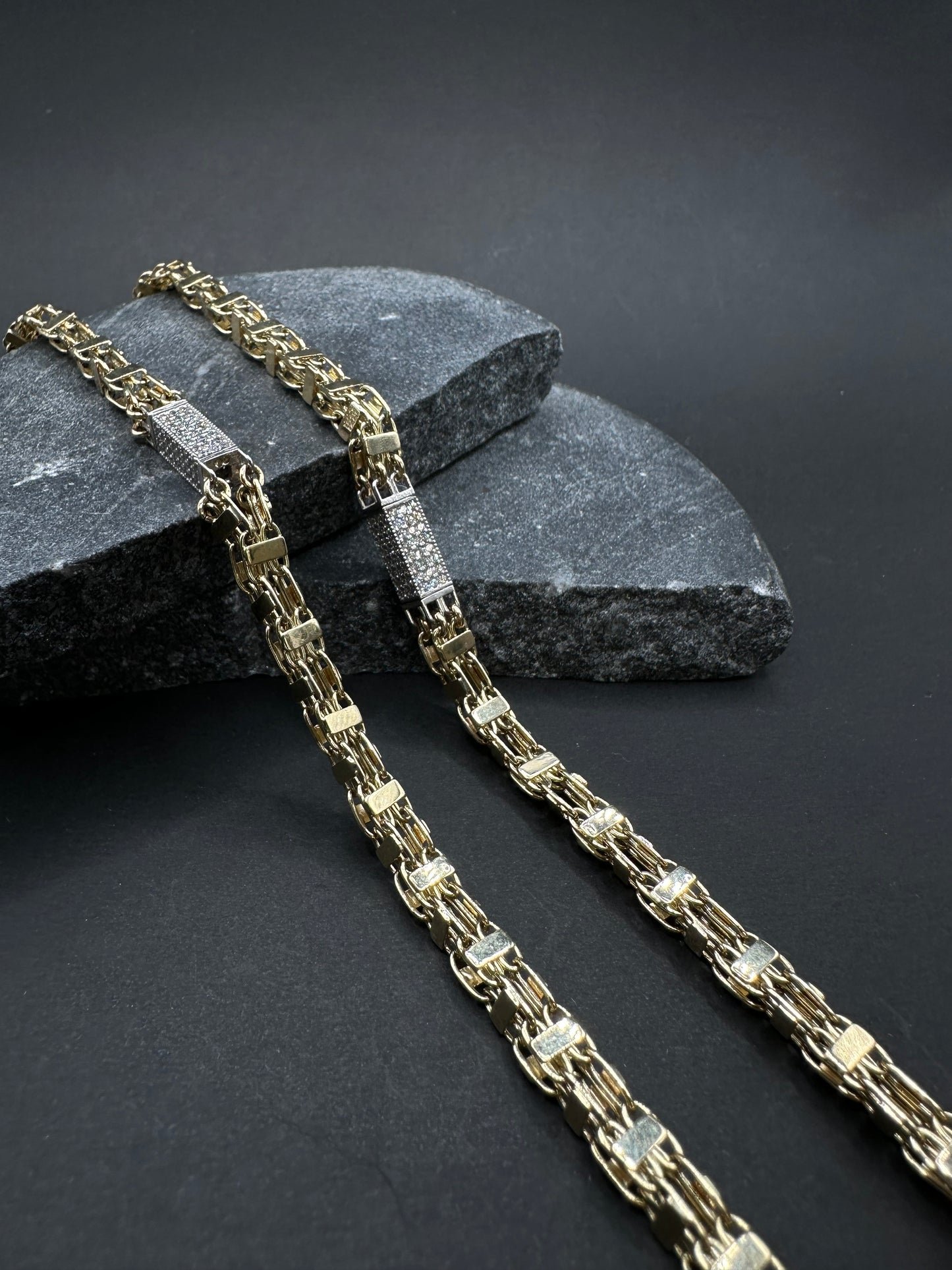 14K Gouden Iced Magnum Ketting met Zirkonia – 70 cm