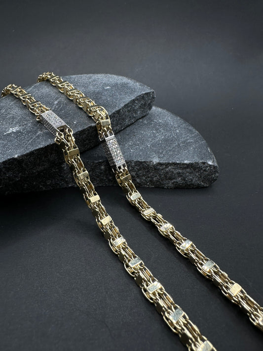 14K Gouden Iced Magnum Ketting met Zirkonia – 70 cm