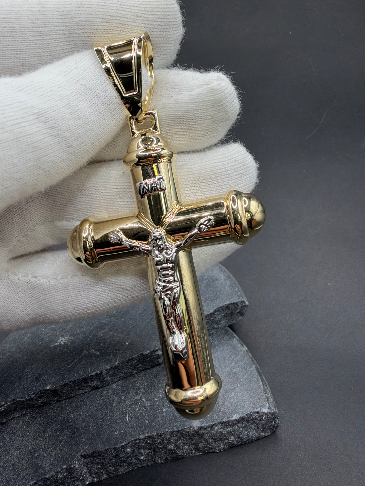 14K Gouden XL Kruishanger – 51 mm x 83 mm