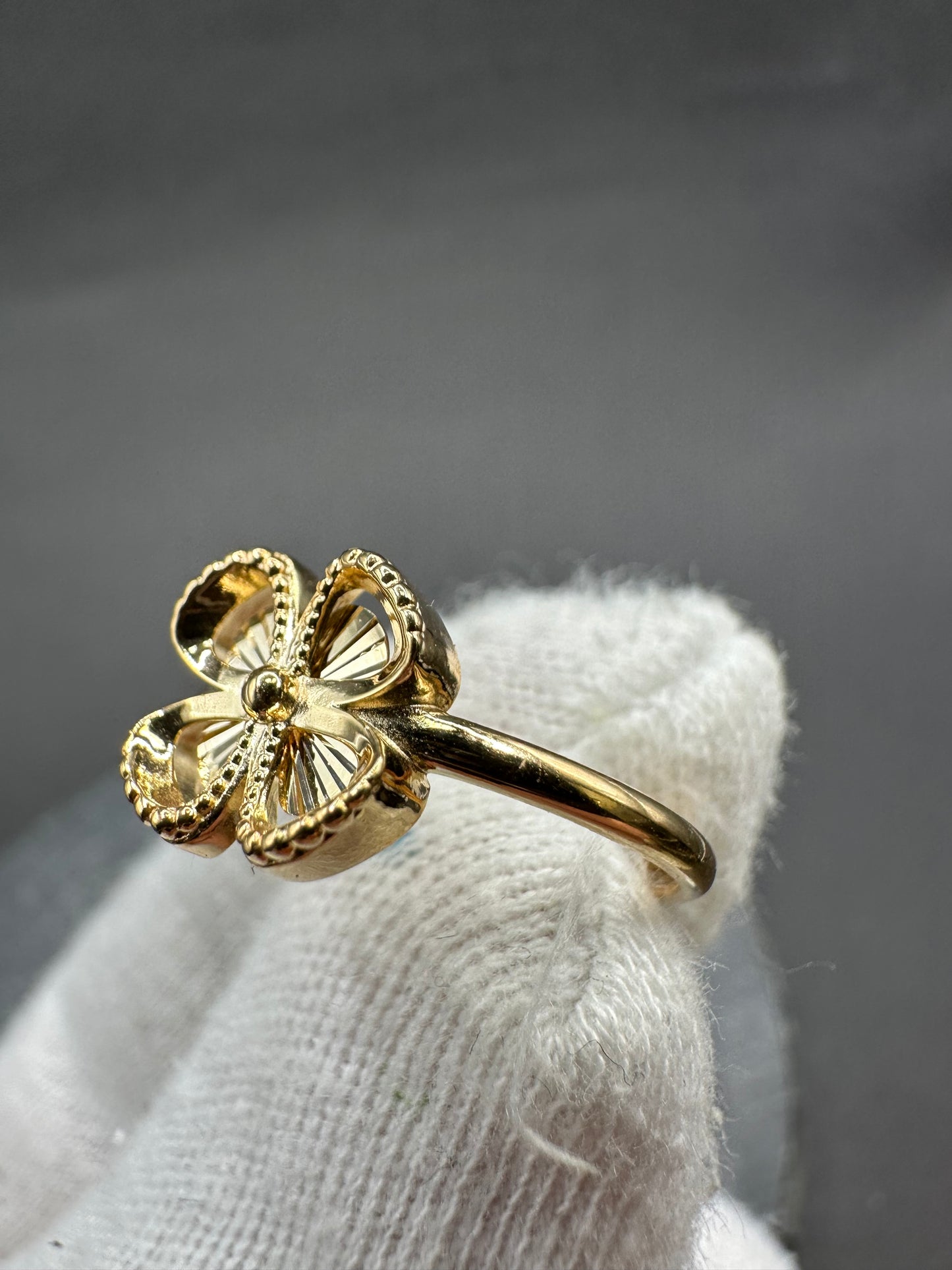 14K Gouden Bloempjes Ring – Maat 17