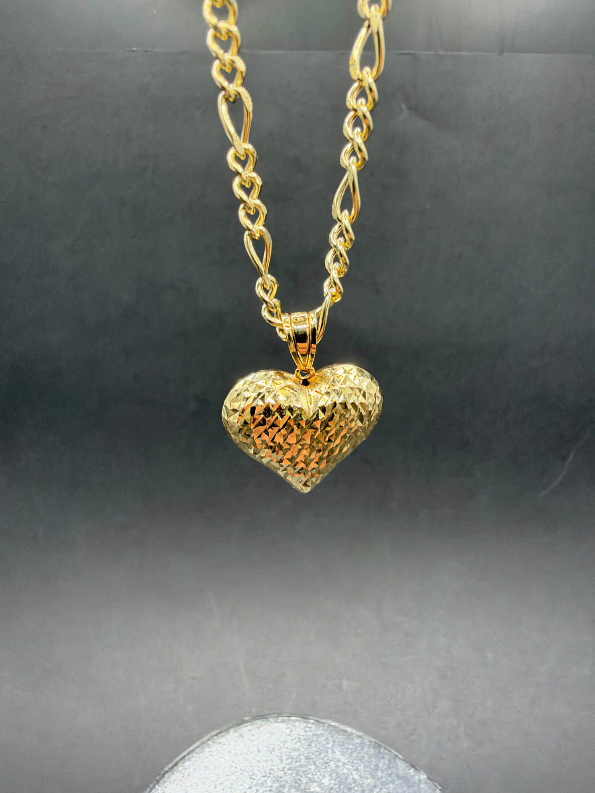 14K Gouden Figaro Ketting met Hart Hanger – 55 cm – 3,1 mm