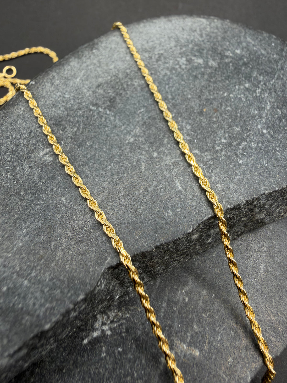 14K Massieve Diamond Cut Rope Ketting – 1,3 mm