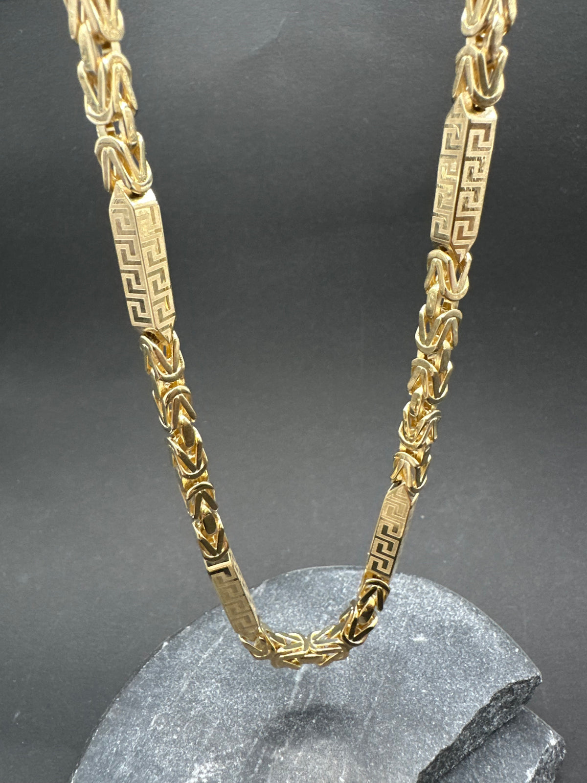 14K Gouden Koningsketting met Meandros Bewerking