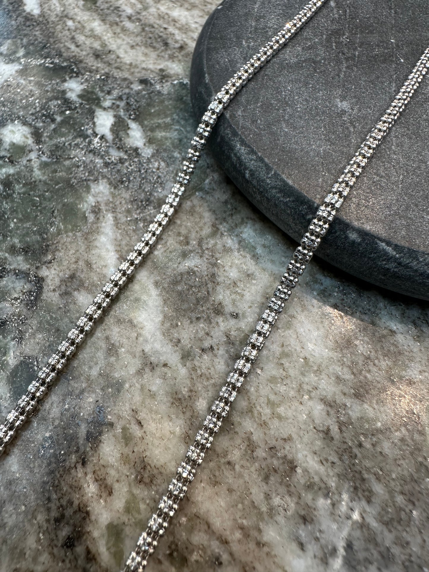 Prachtige 14K Witgouden Ketting met Diamond Cut – 57 cm | 3,1 mm | Luxe Glans