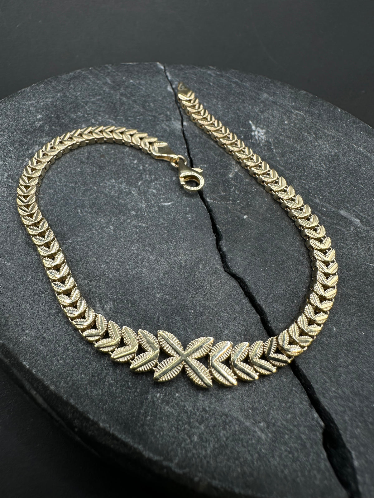 14K Gouden Elegante Armband met Diamond Cut – 19 cm
